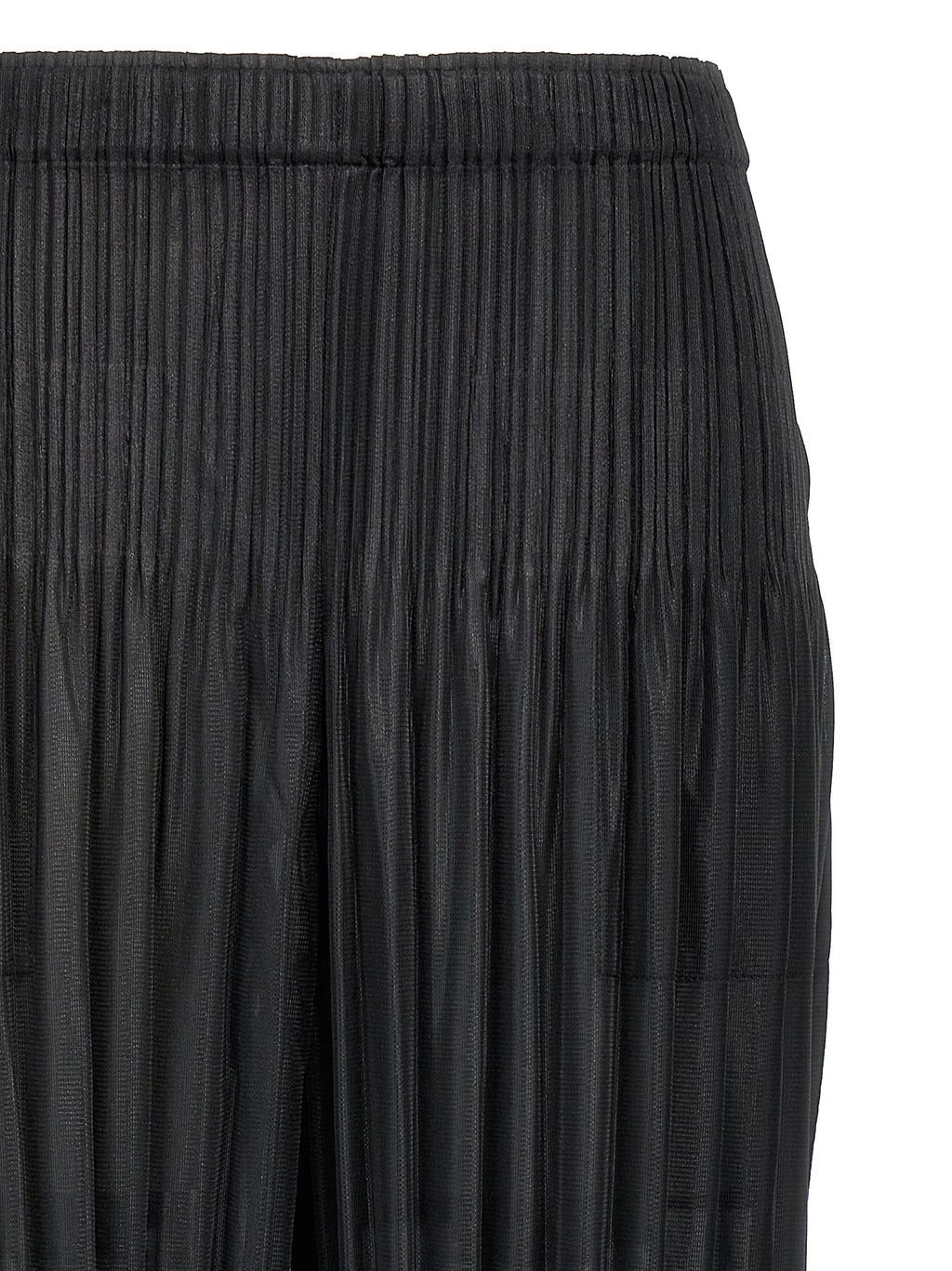 Black Polyester Casual Pants