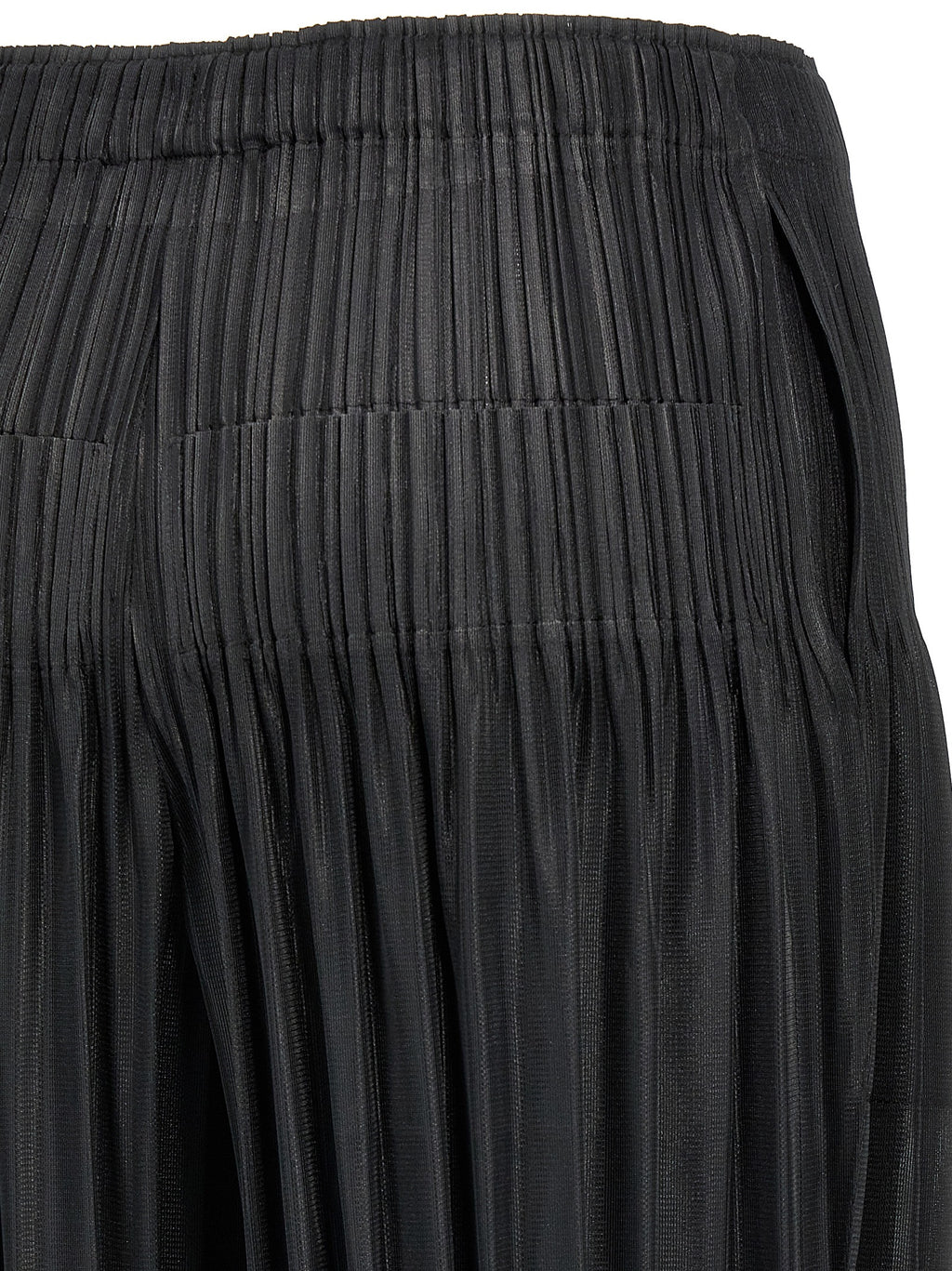 Black Polyester Casual Pants