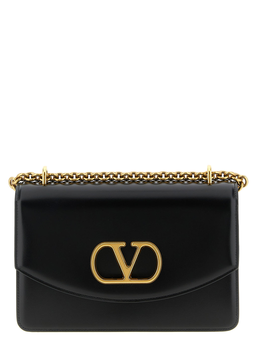 Black Calfskin Shoulder Bag