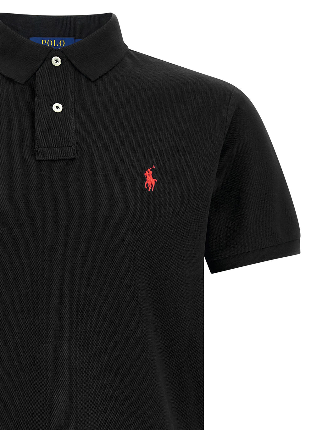 Black Cotton Polo Shirt