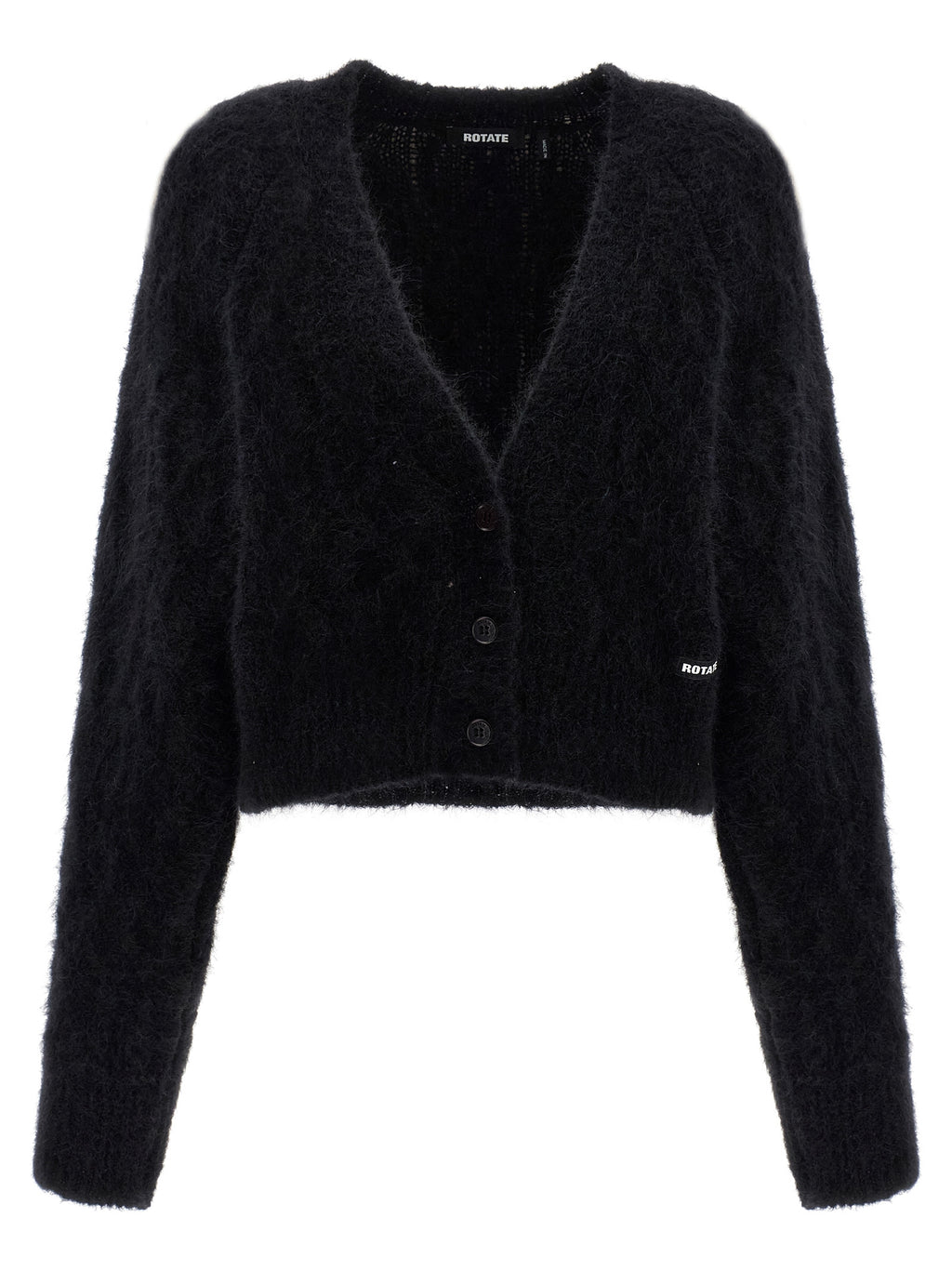 Black Alpaca Leather Cardigan