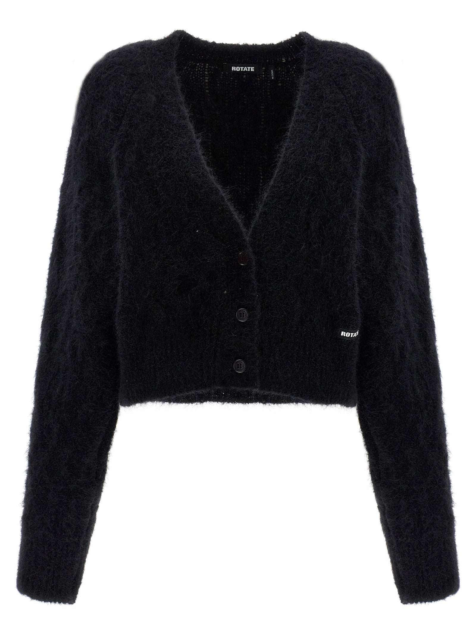 Black Alpaca Leather Cardigan