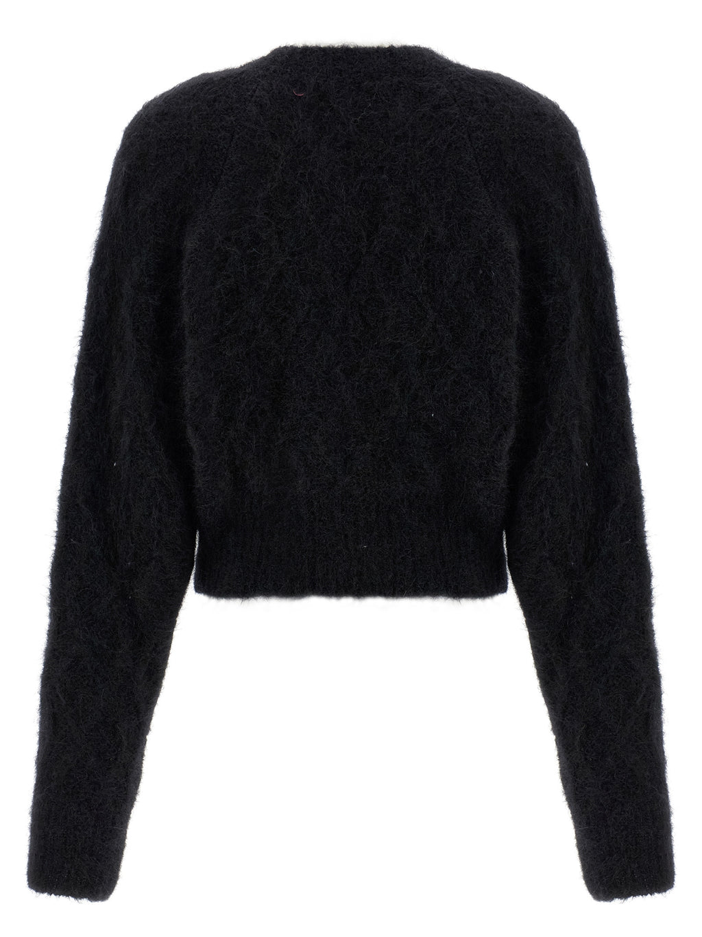 Black Alpaca Leather Cardigan