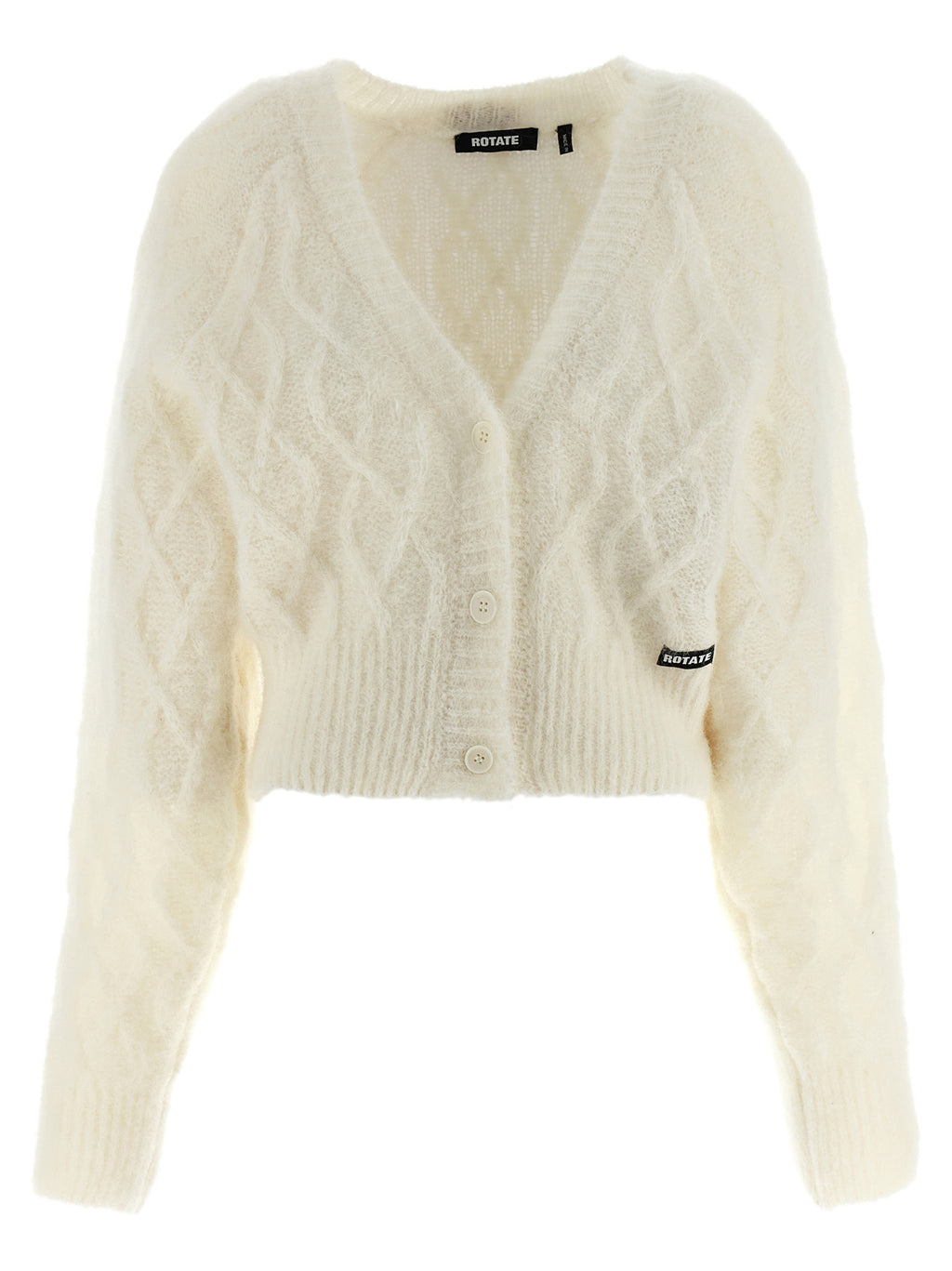 White Alpaca Leather Cardigan