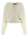 White Alpaca Leather Cardigan