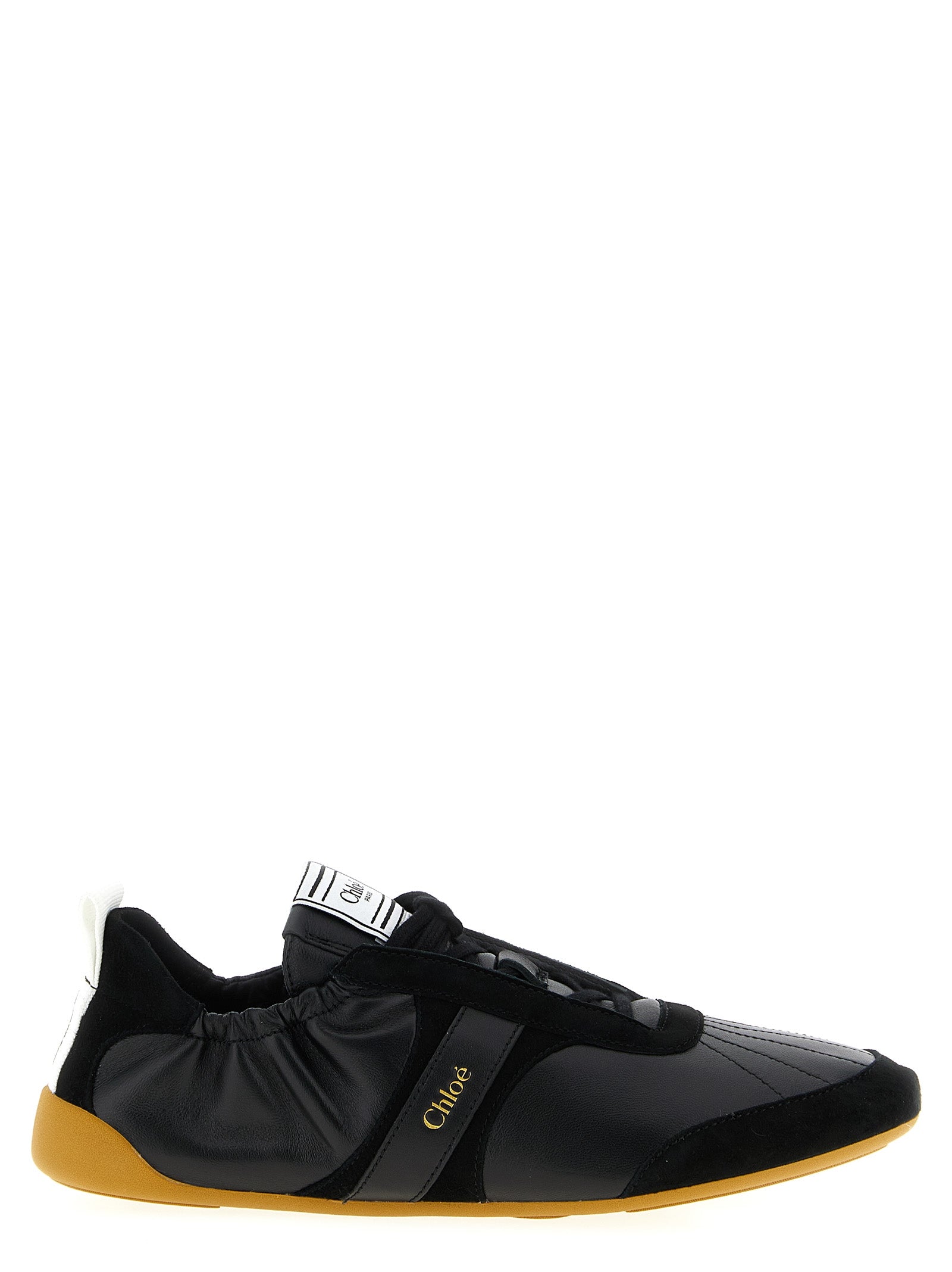 Black Polyester Athletic Sneakers