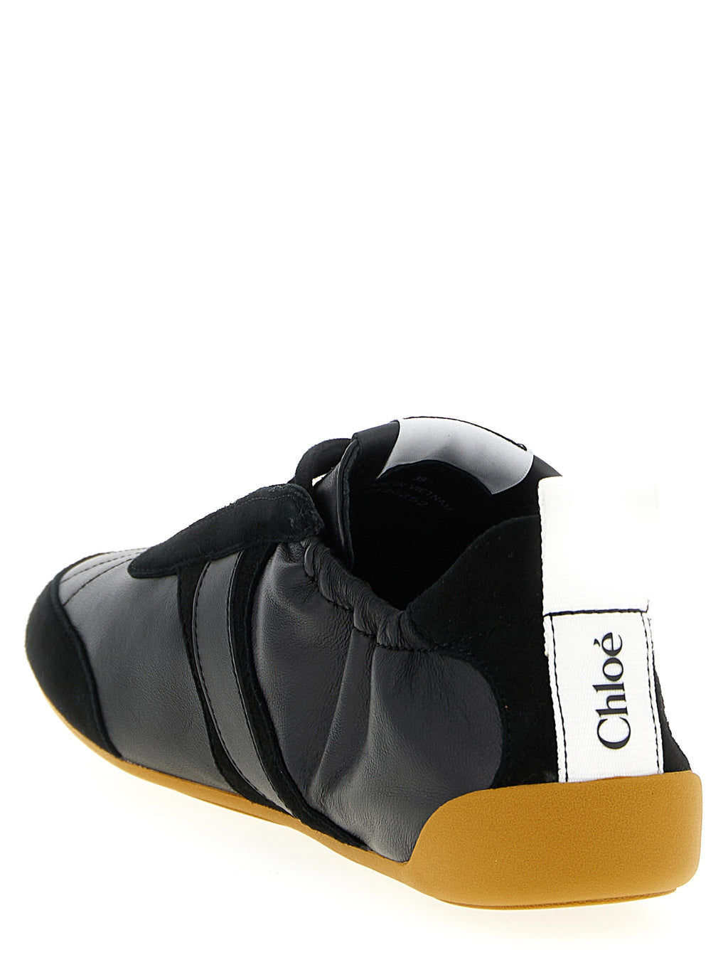 Black Polyester Athletic Sneakers