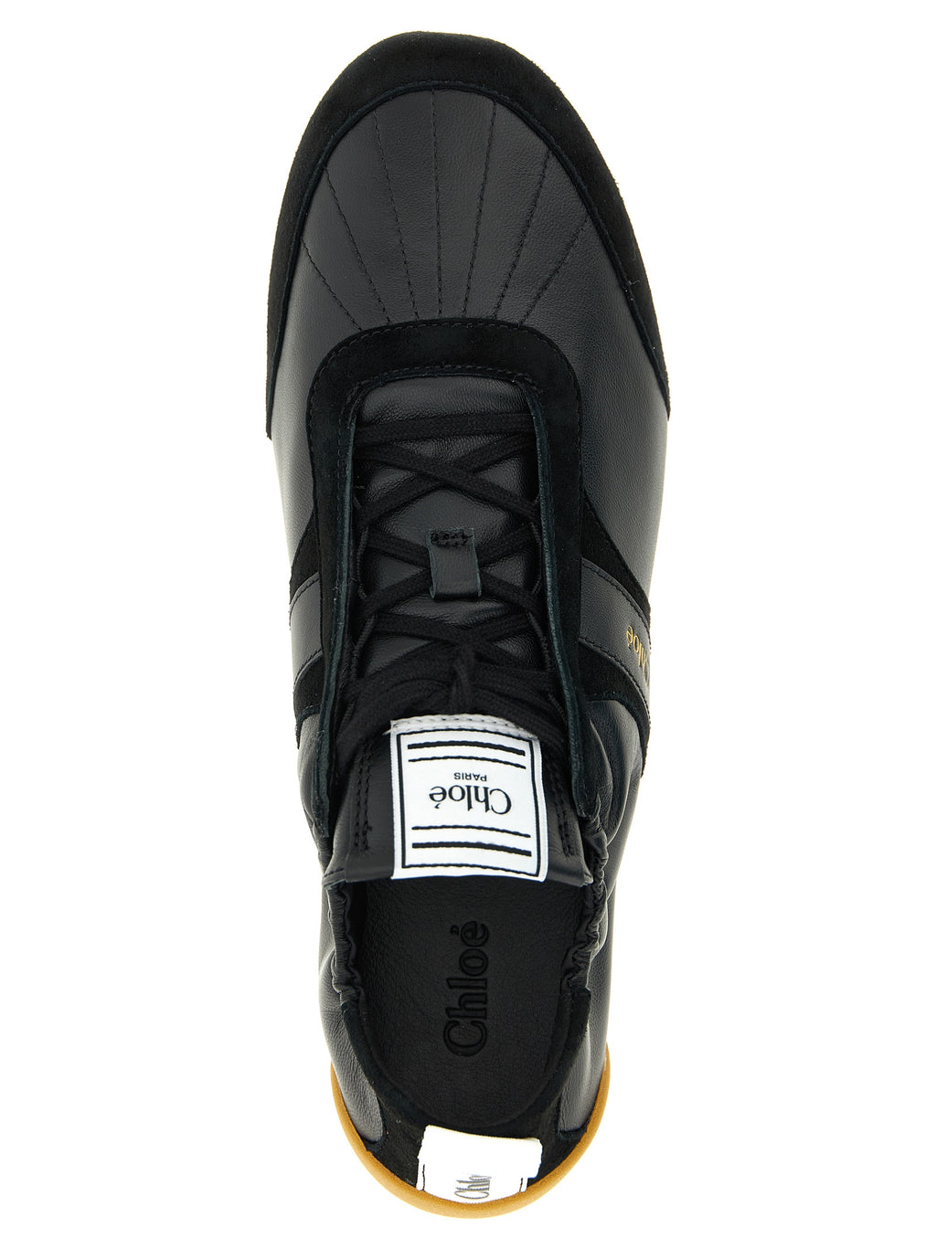 Black Polyester Athletic Sneakers