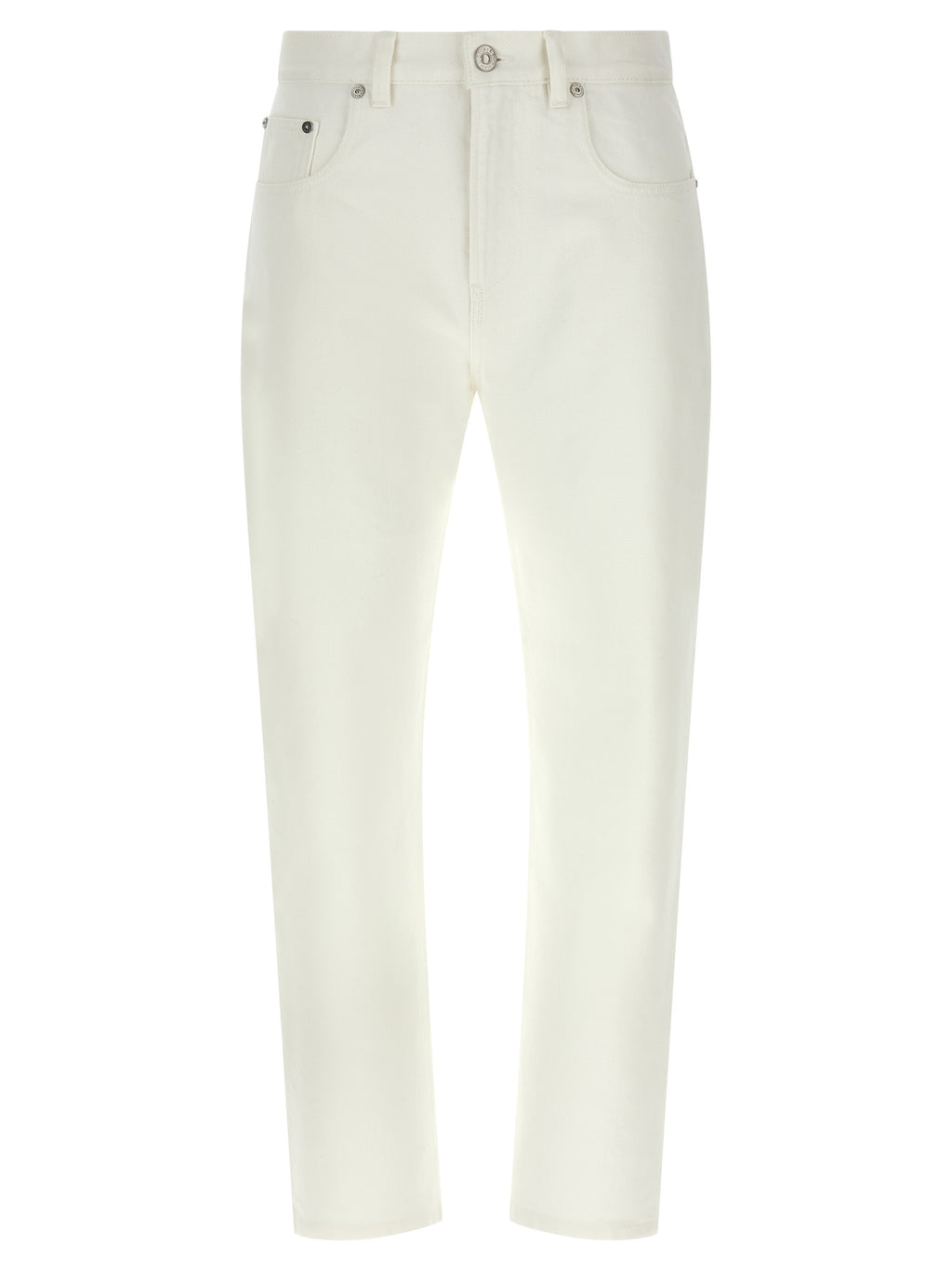 White Cotton High-Waisted Jean