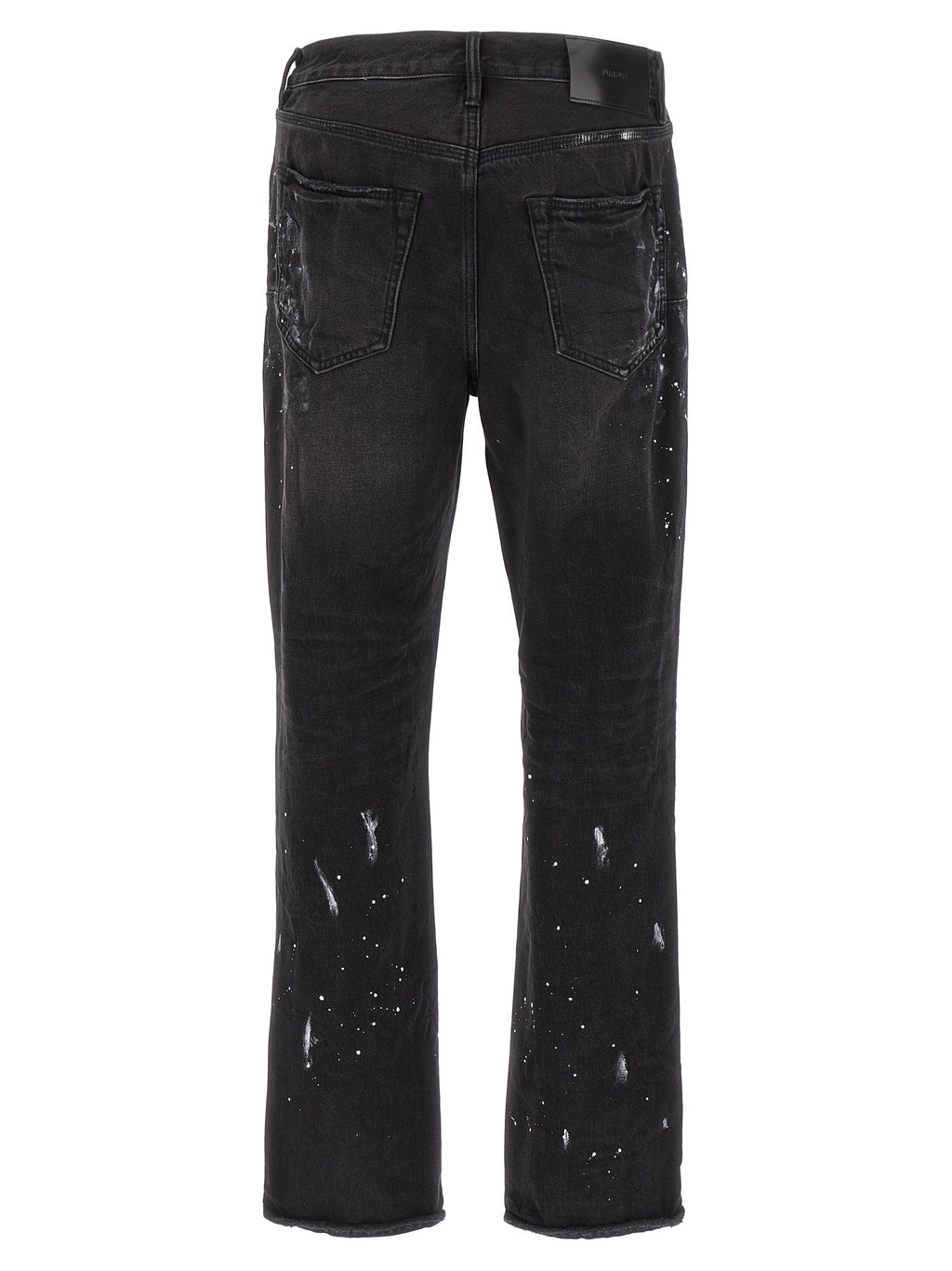 Black Cotton Straight-Leg Jeans
