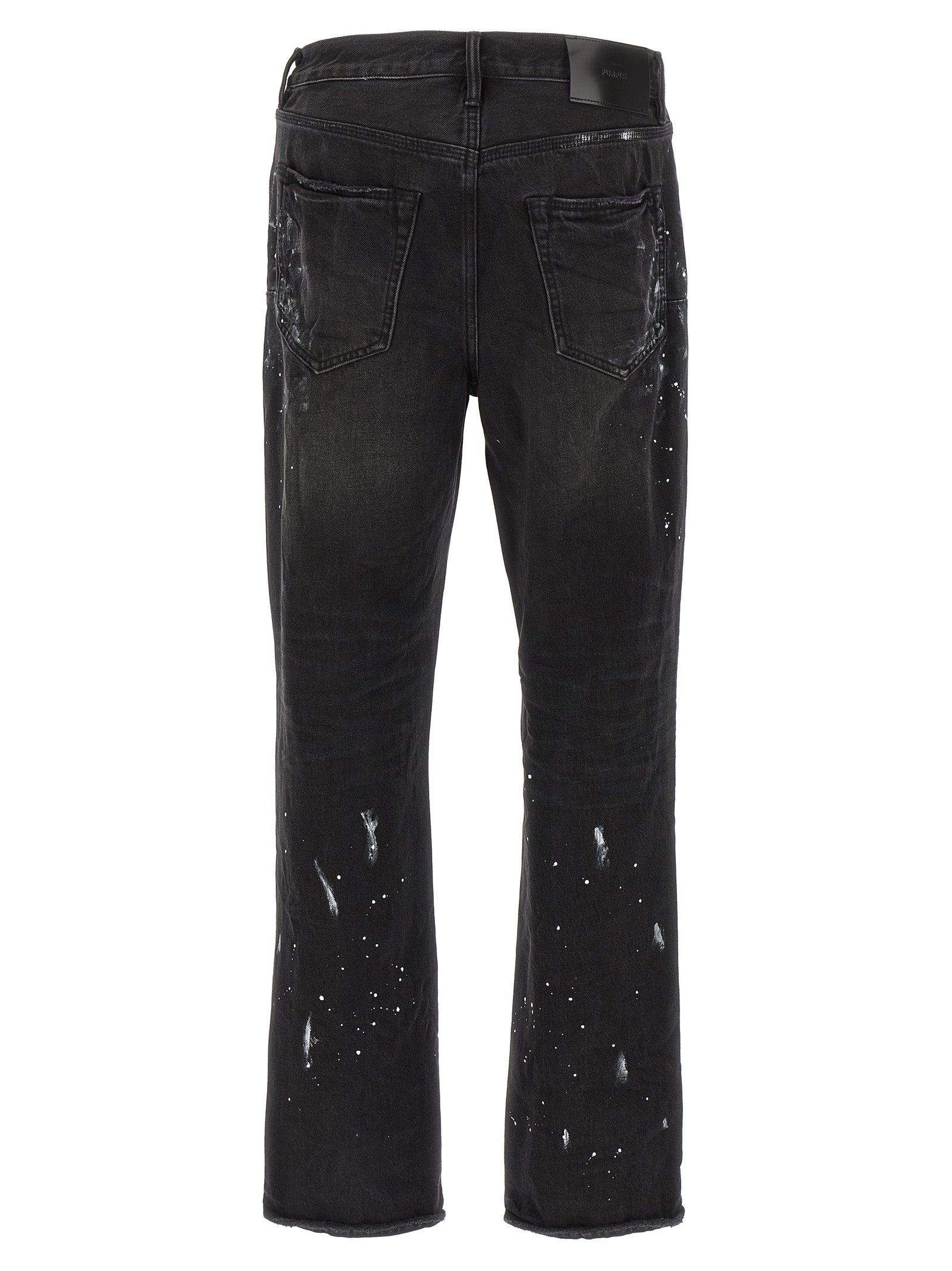 Black Cotton Straight-Leg Jeans