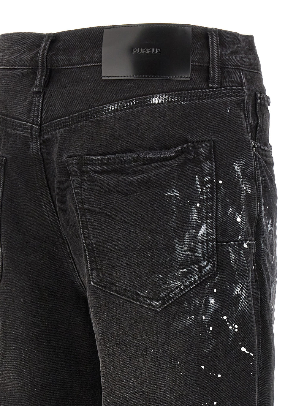 Black Cotton Straight-Leg Jeans