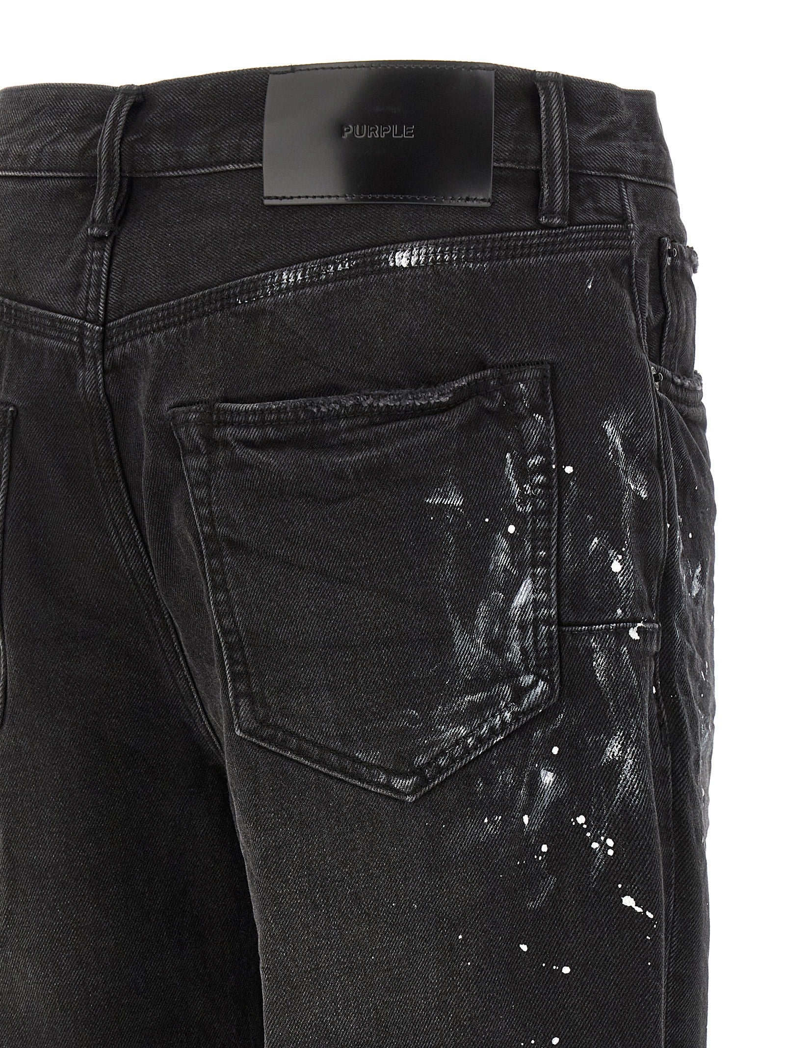 Black Cotton Straight-Leg Jeans