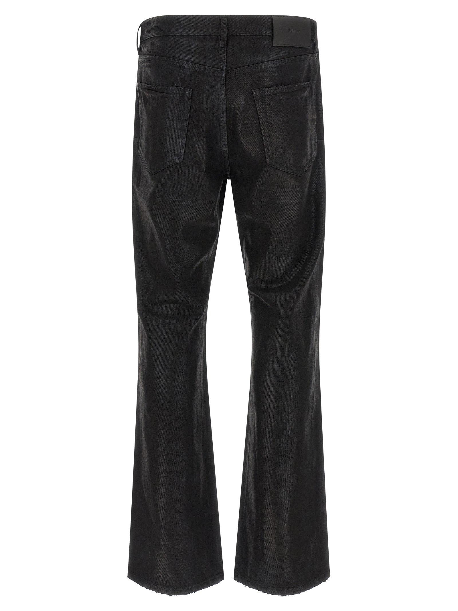 Black Cotton Flared Jeans