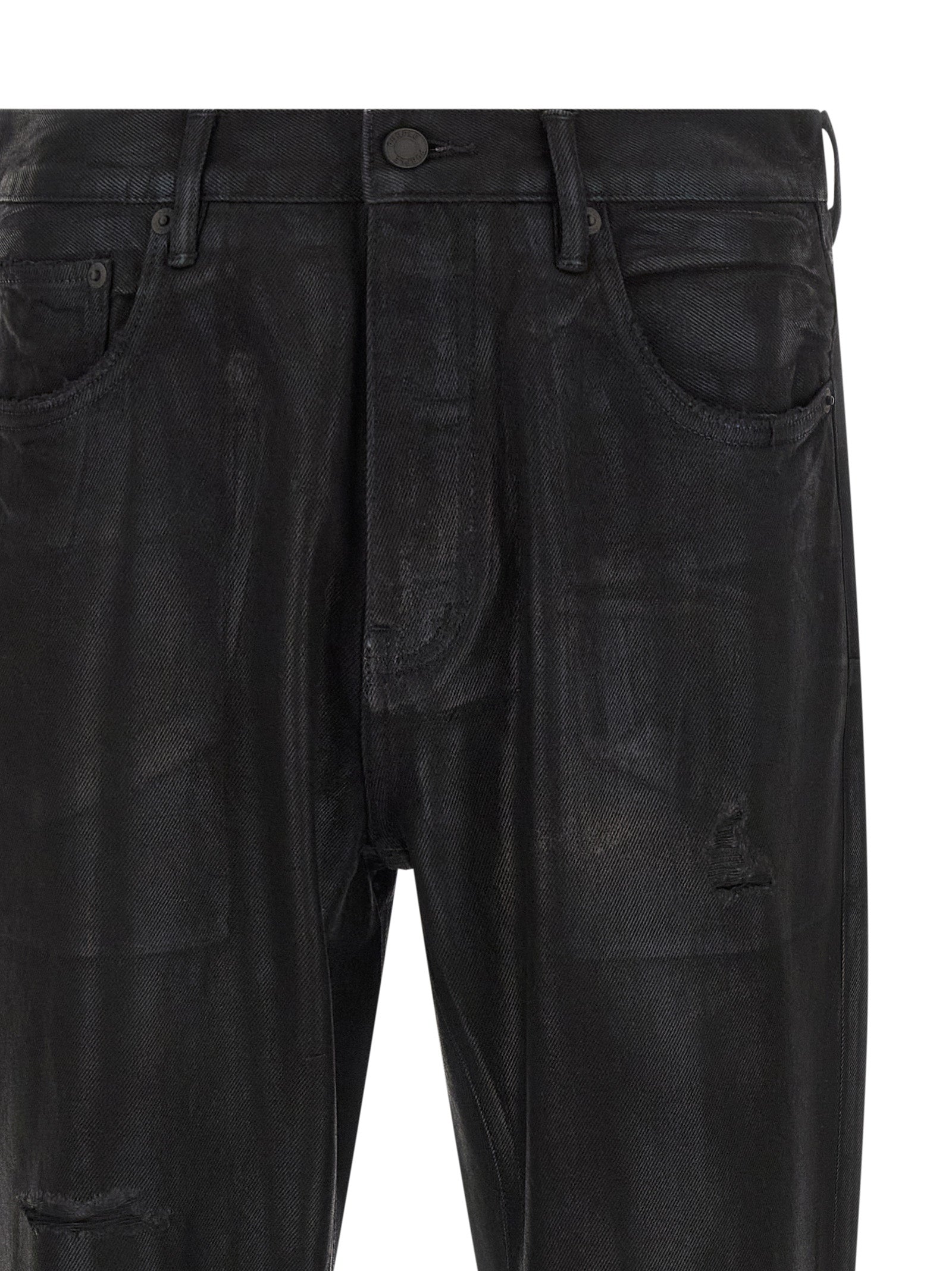 Black Cotton Flared Jeans