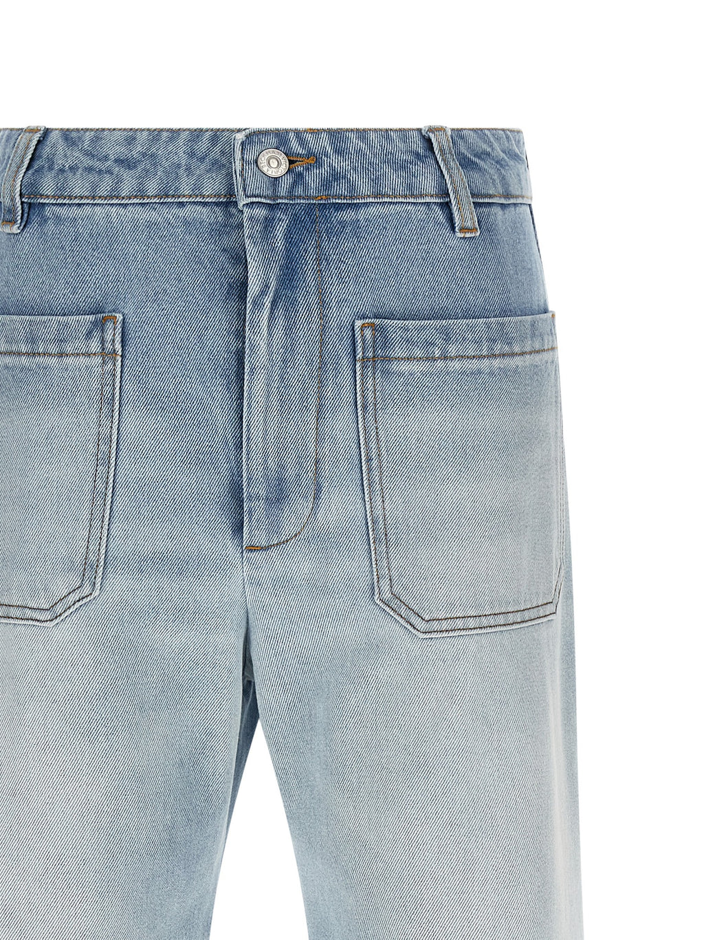 Blue Cotton Flared Jeans