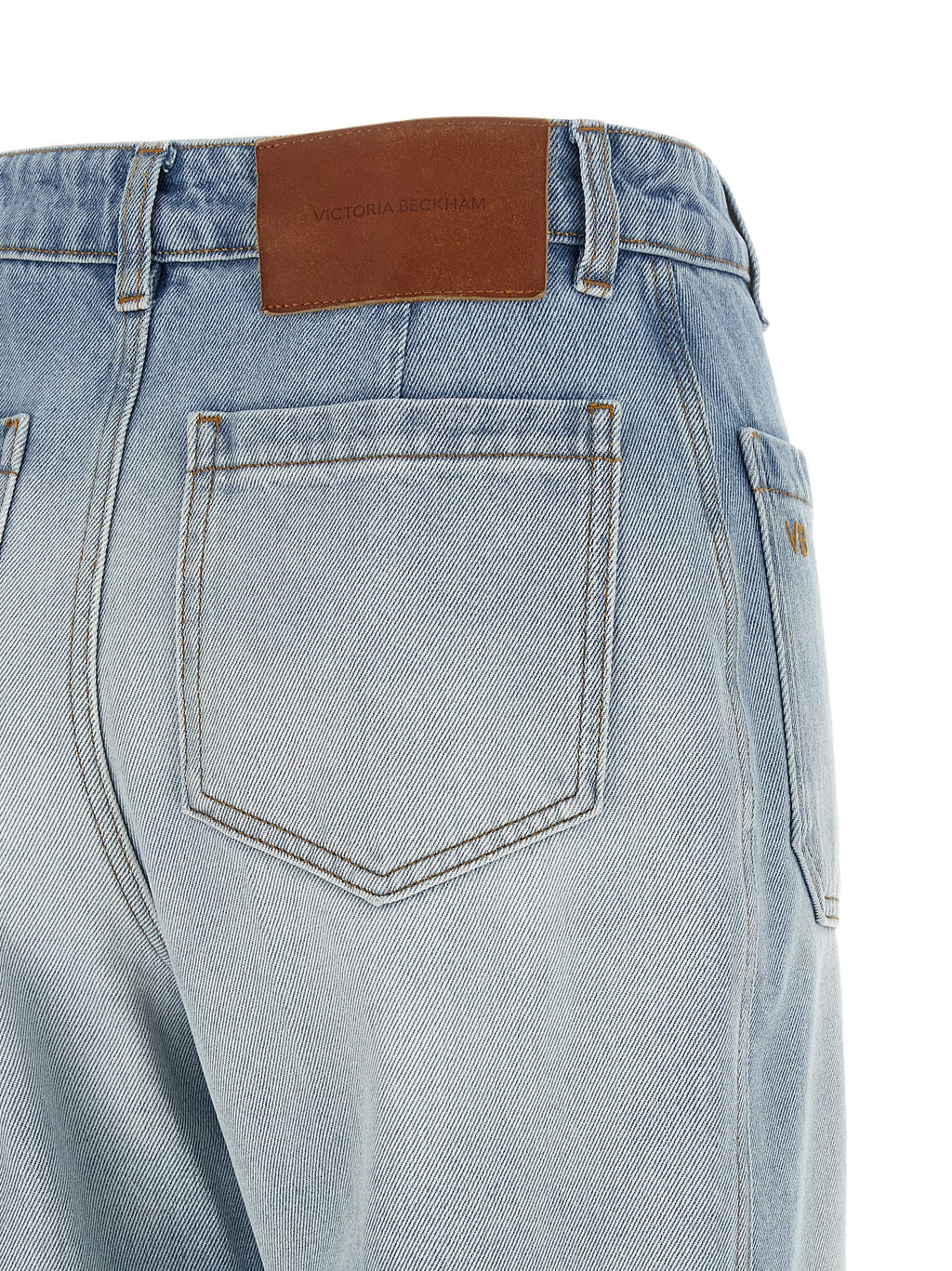 Blue Cotton Flared Jeans