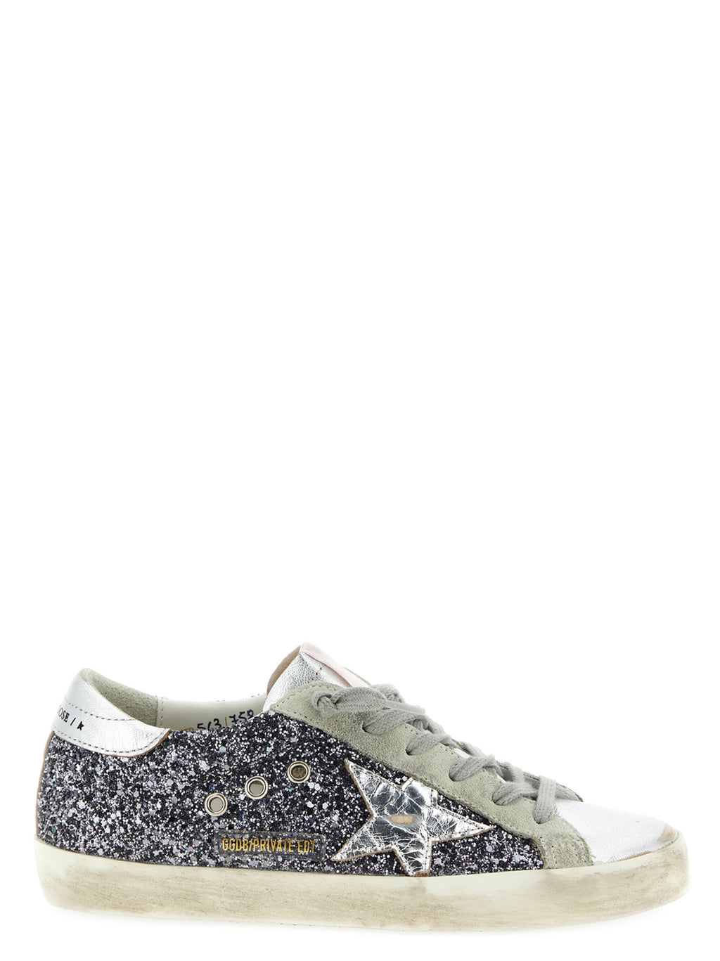 Silver Leather Low Top Sneakers