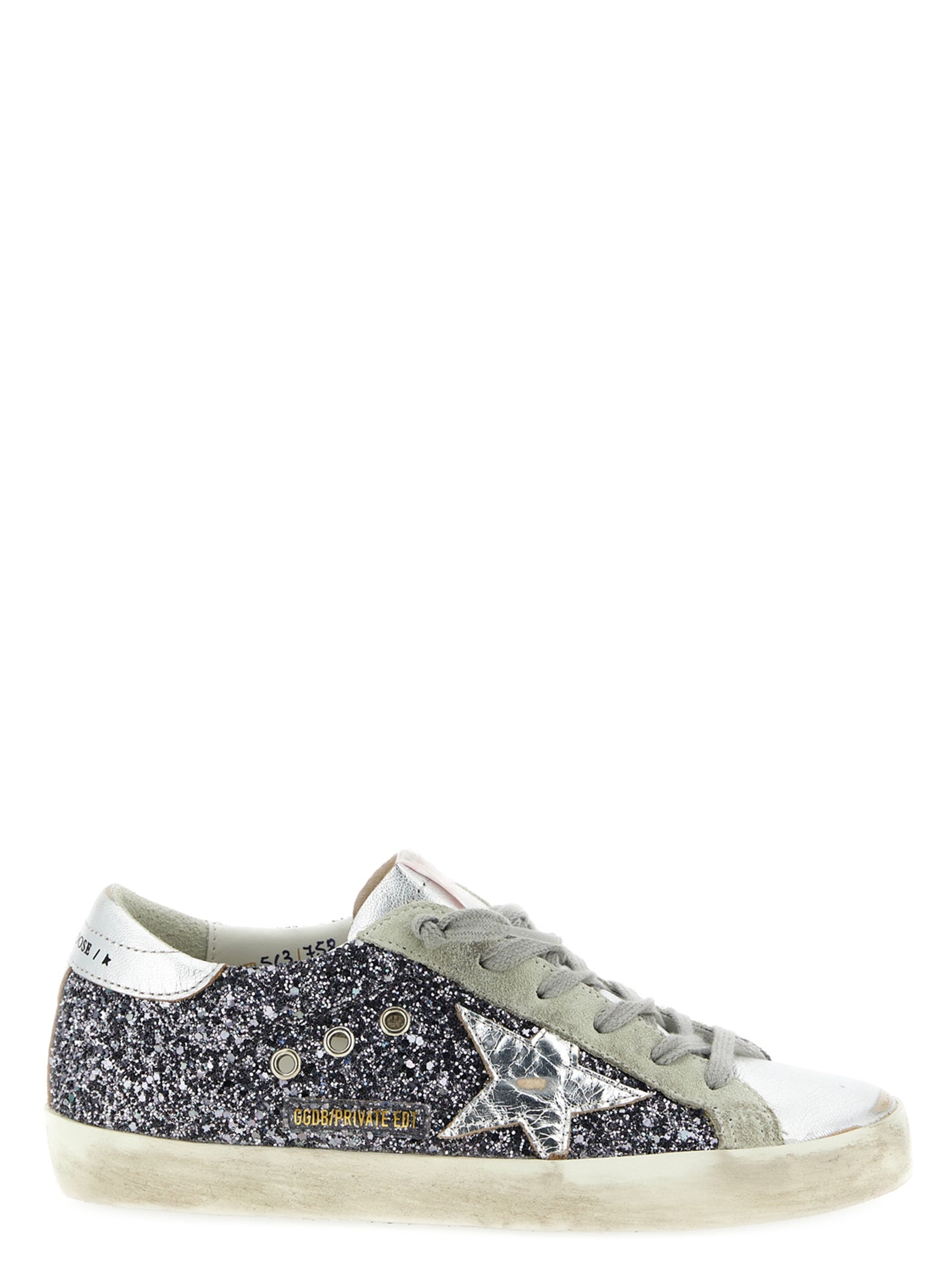 Silver Leather Low Top Sneakers