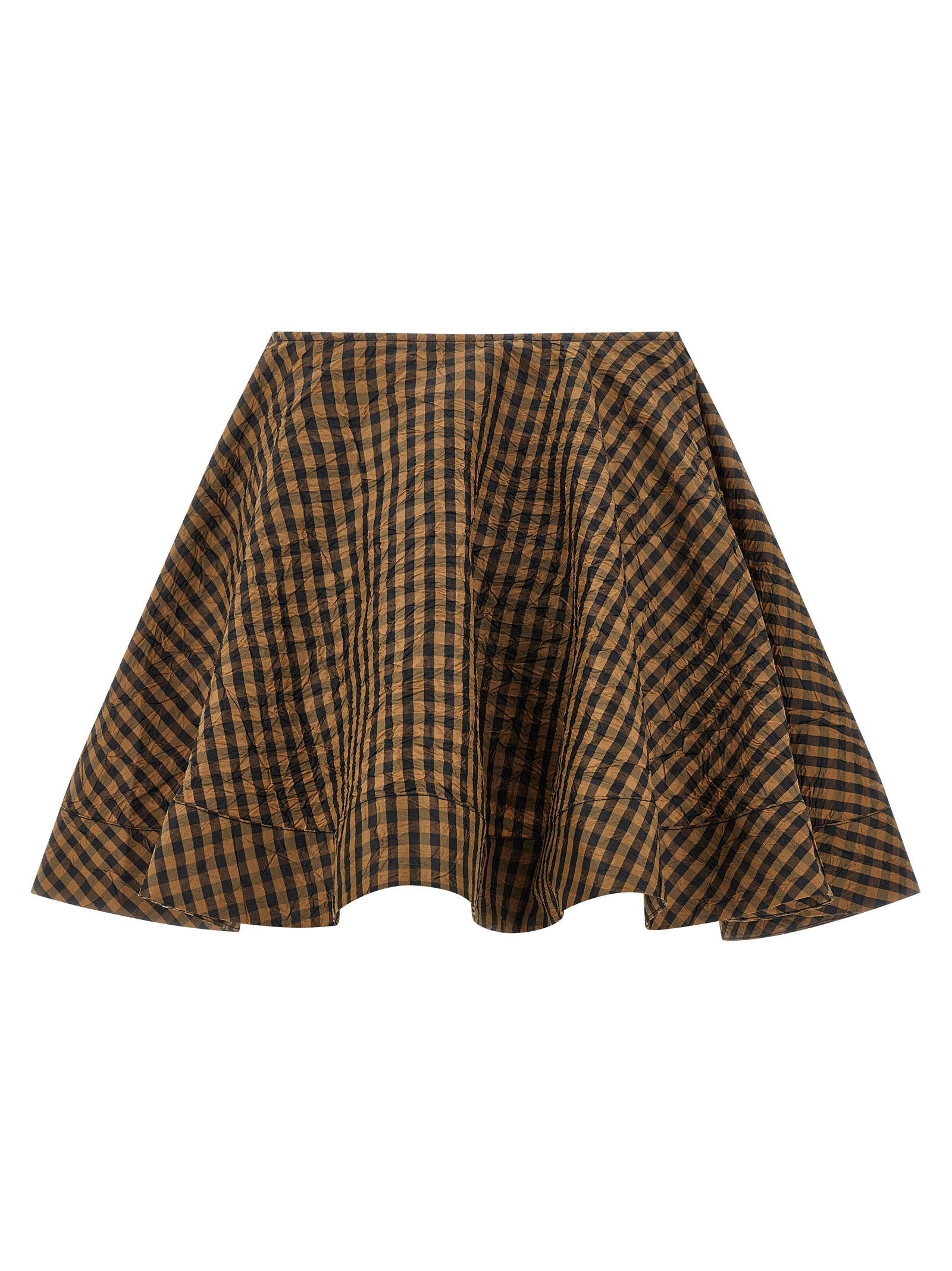 Brown Recycled Polyester Long Skirt