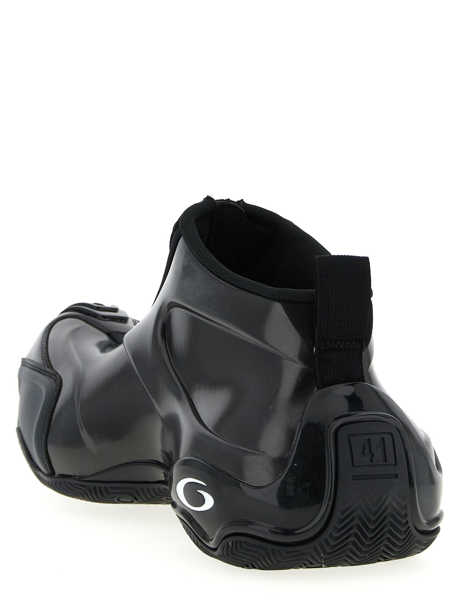 Black Polyester Athletic Sneakers