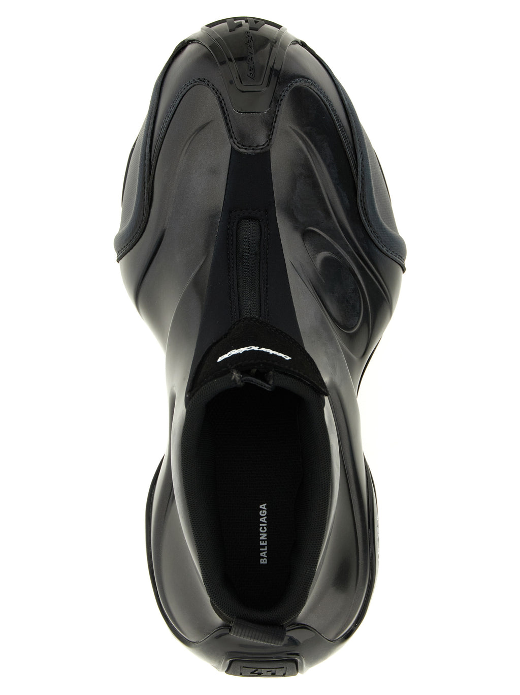 Black Polyester Athletic Sneakers