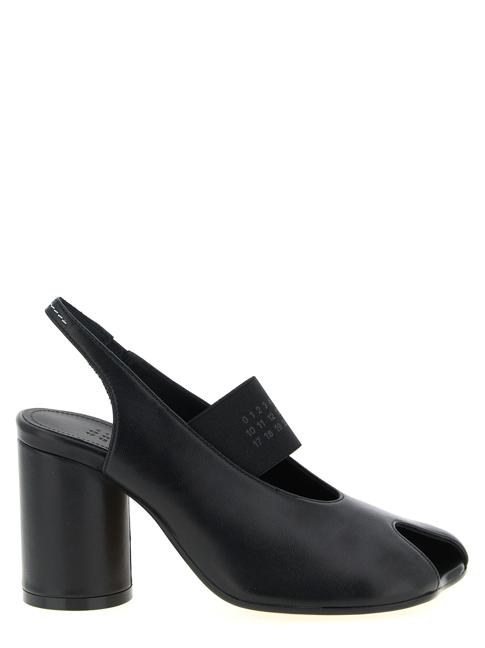 Black Lamb Leather Mid Heel Pumps
