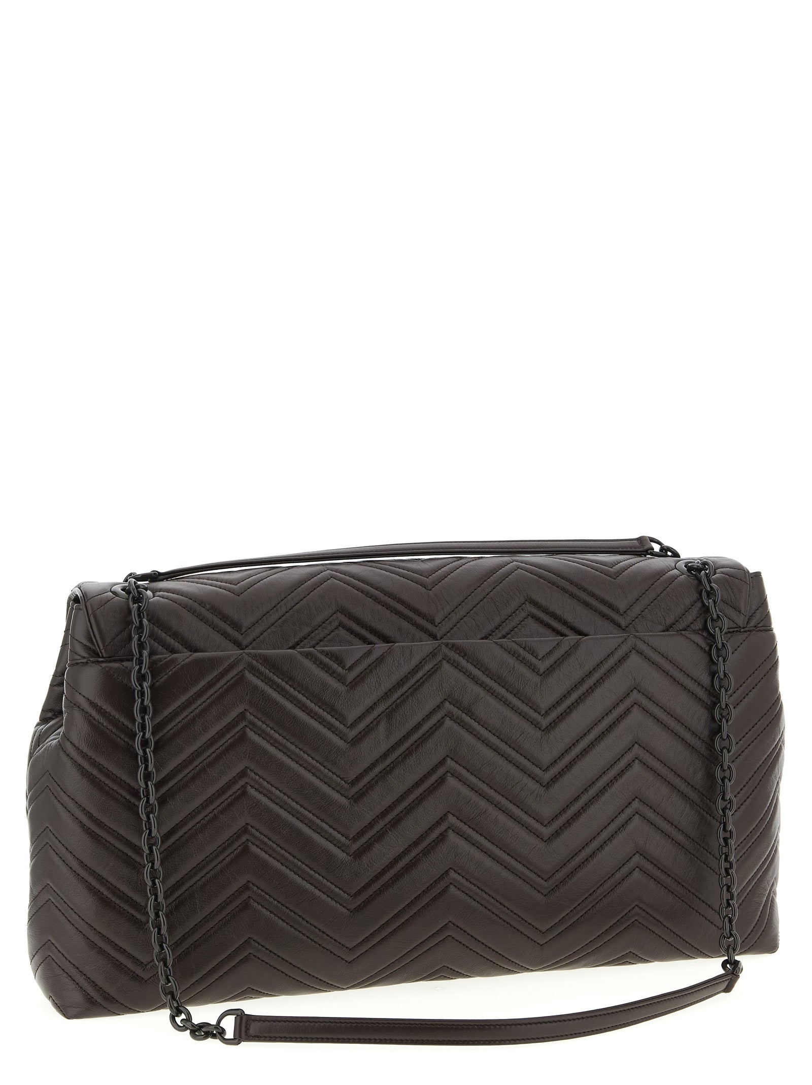 Brown Calfskin Shoulder Bag
