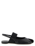 Black Lamb Leather Flat Sandals