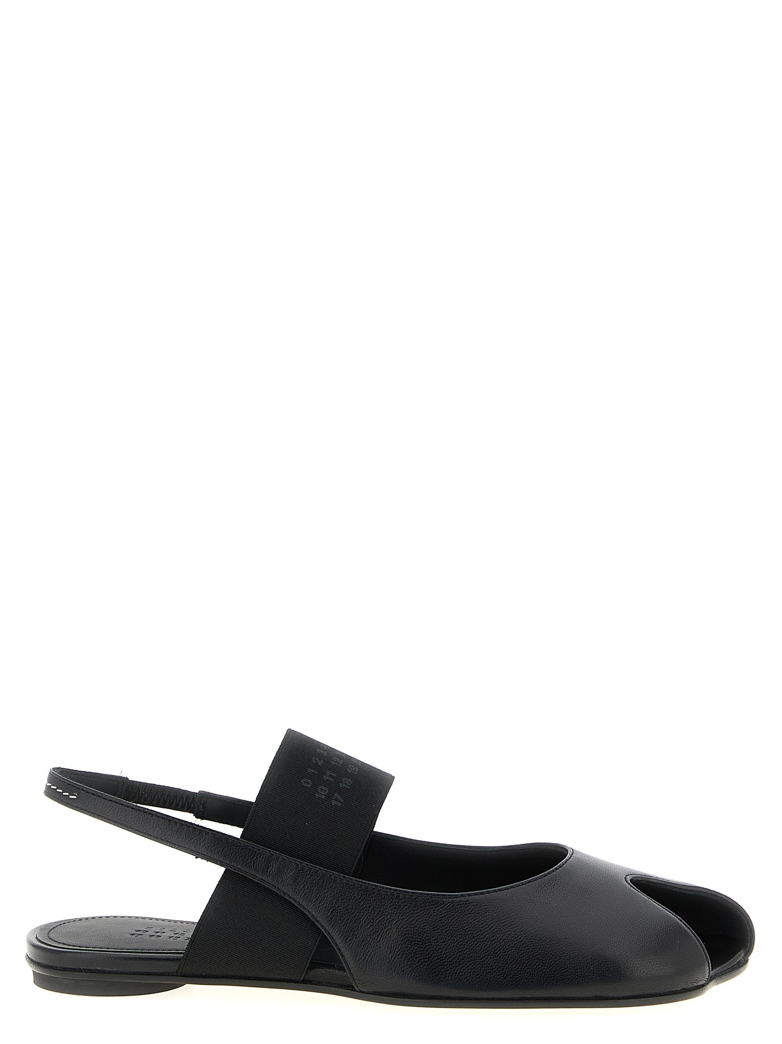 Black Lamb Leather Flat Sandals