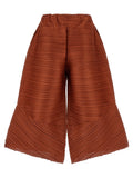 Brown Polyester Casual Pants
