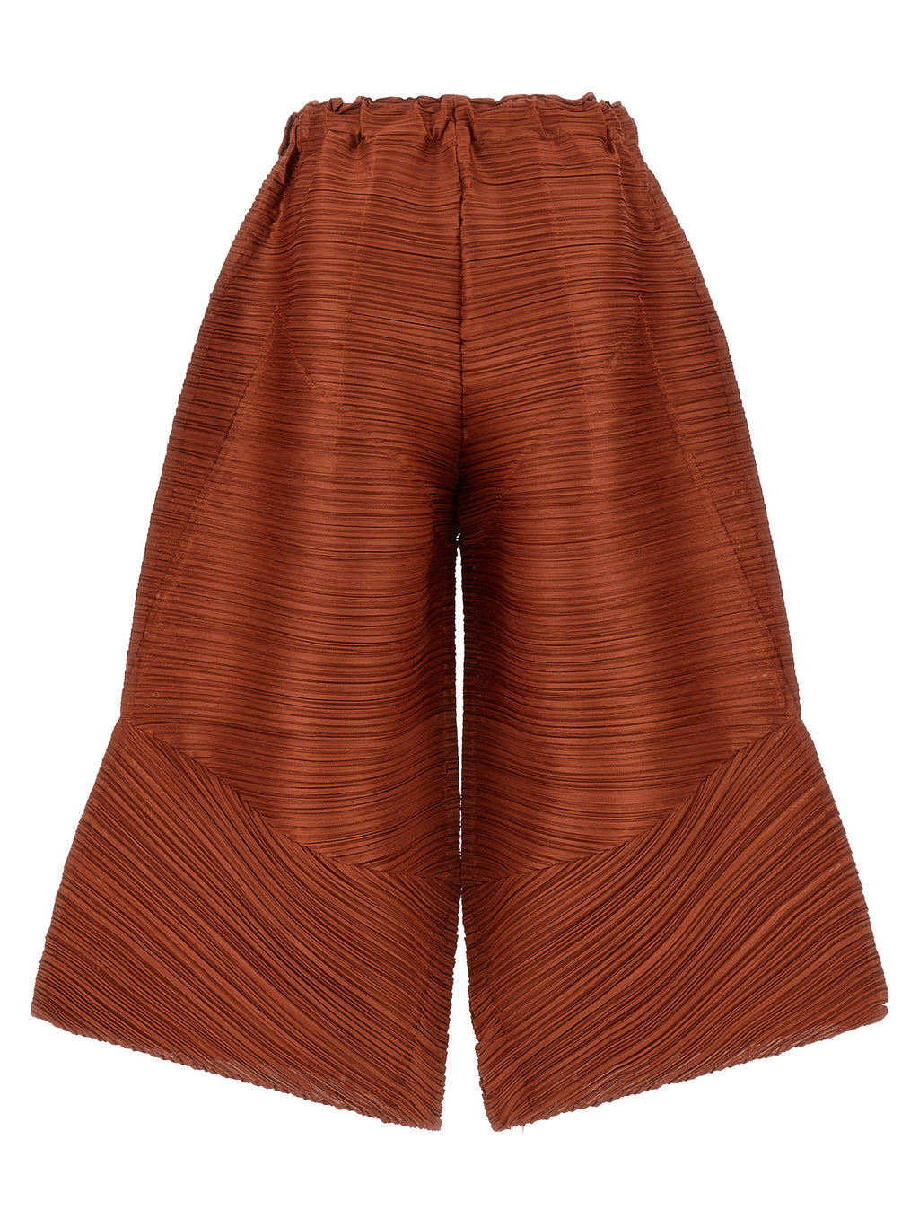 Brown Polyester Casual Pants