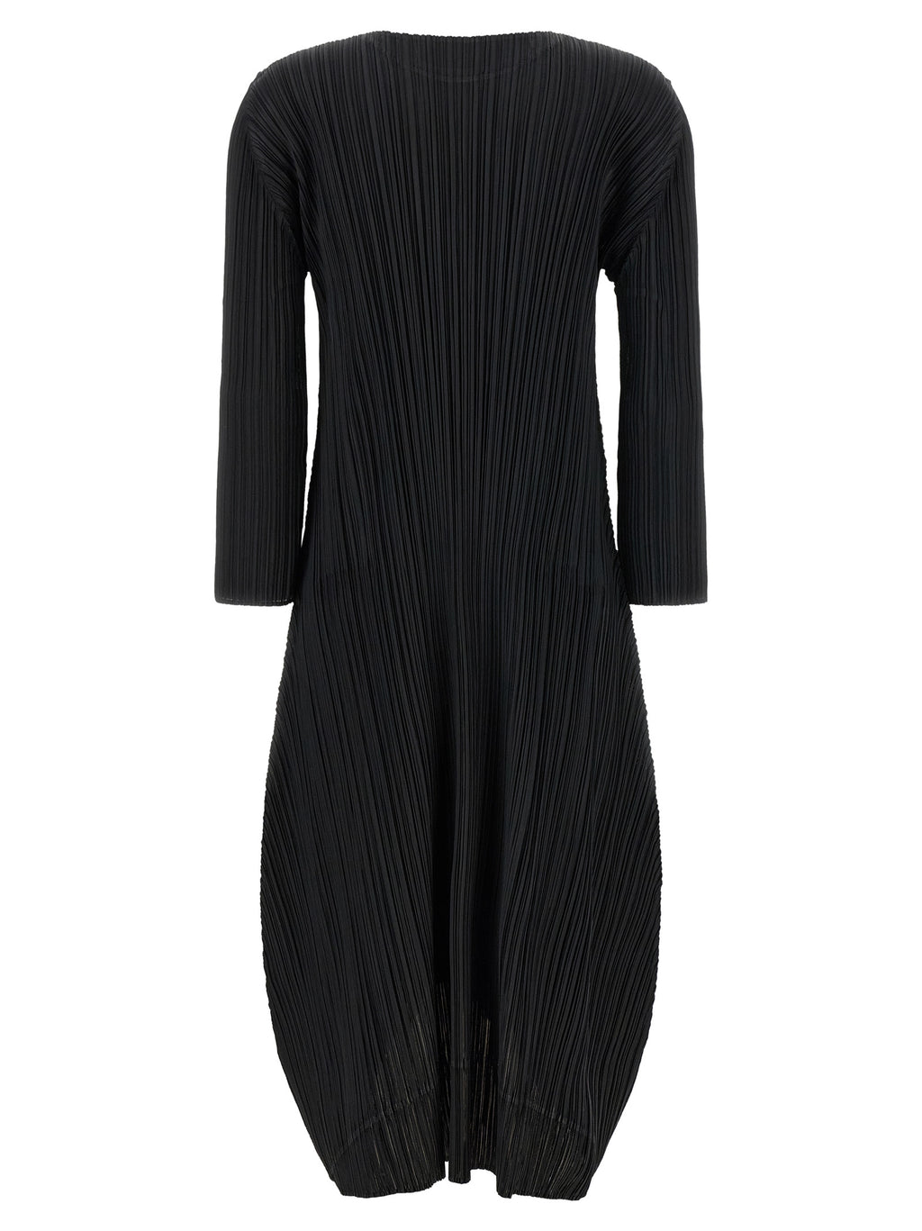 Black Polyester Midi Dress