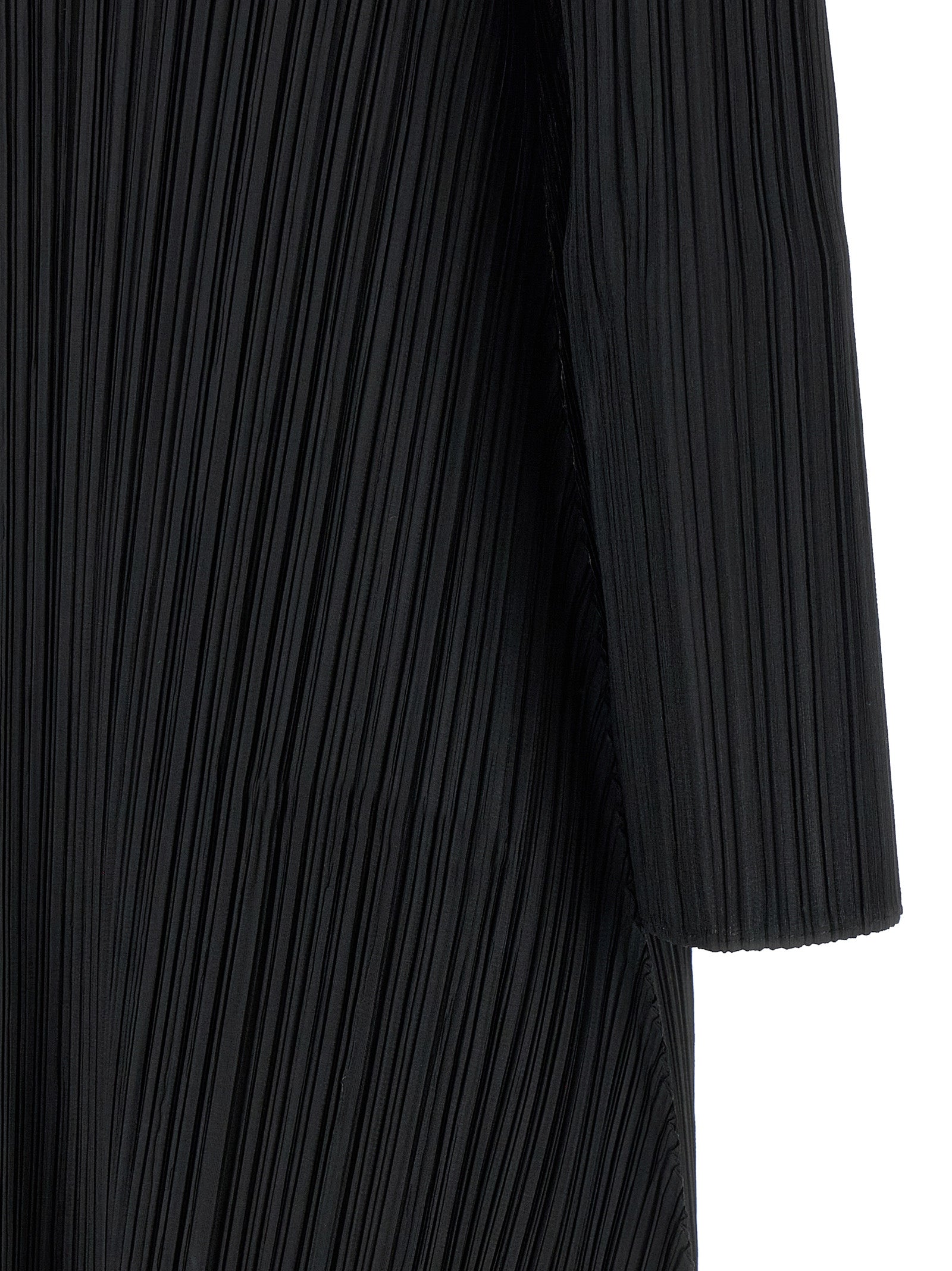 Black Polyester Midi Dress