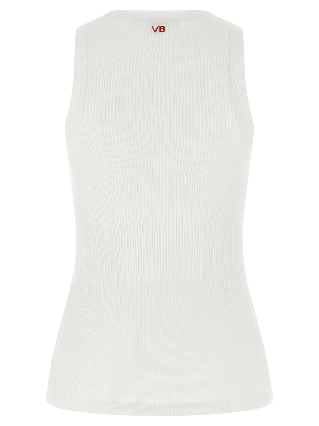 White Cotton Sleeveles T-Shirt