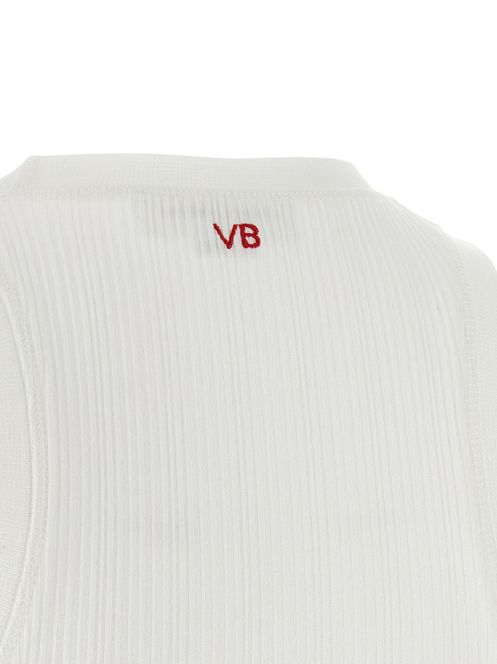 White Cotton Sleeveles T-Shirt