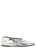 Silver Calfskin Ballet Flats