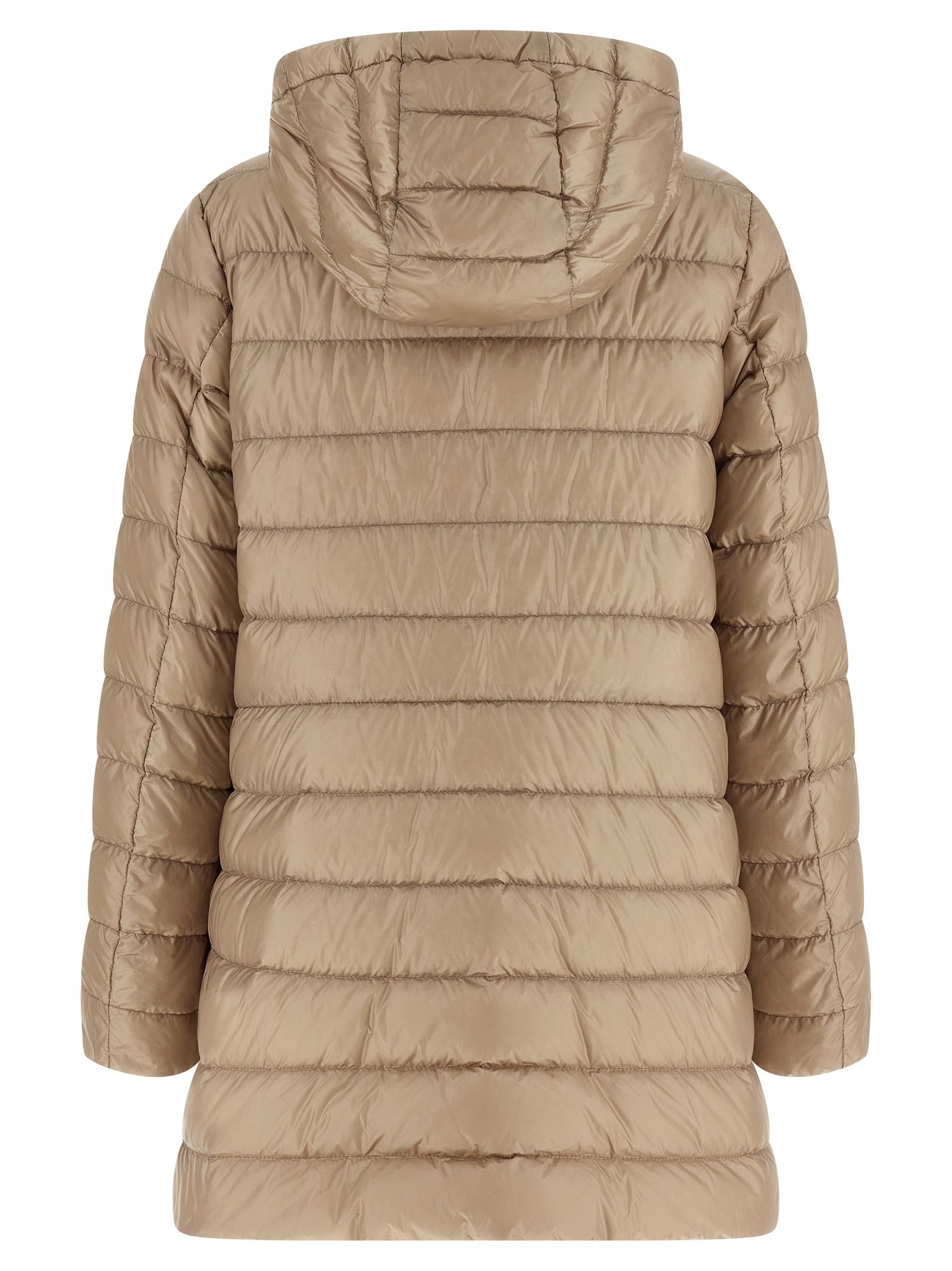 Beige Polyamide Full-Length Jacket