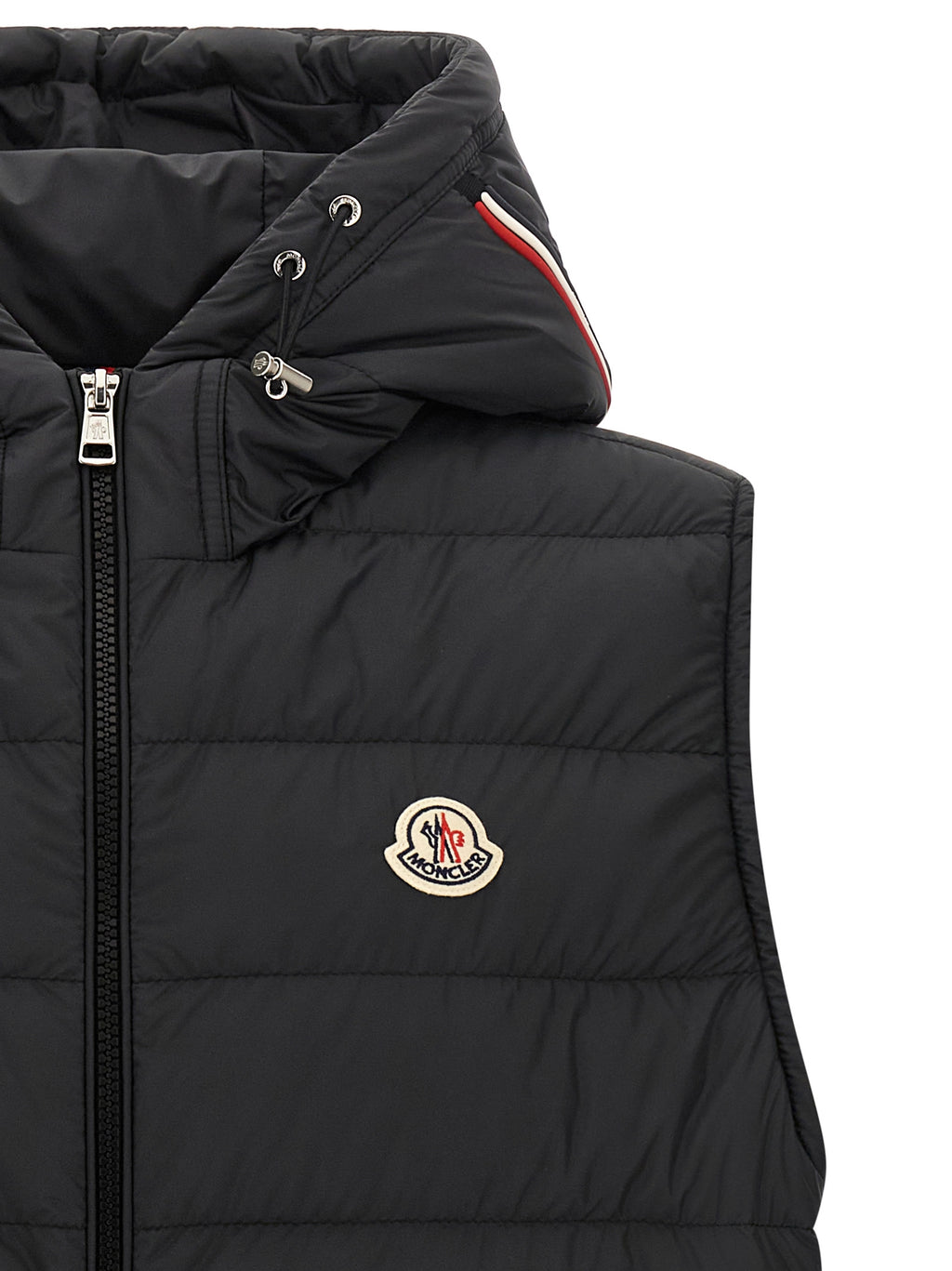 Black Polyester Sleeveless Jacket