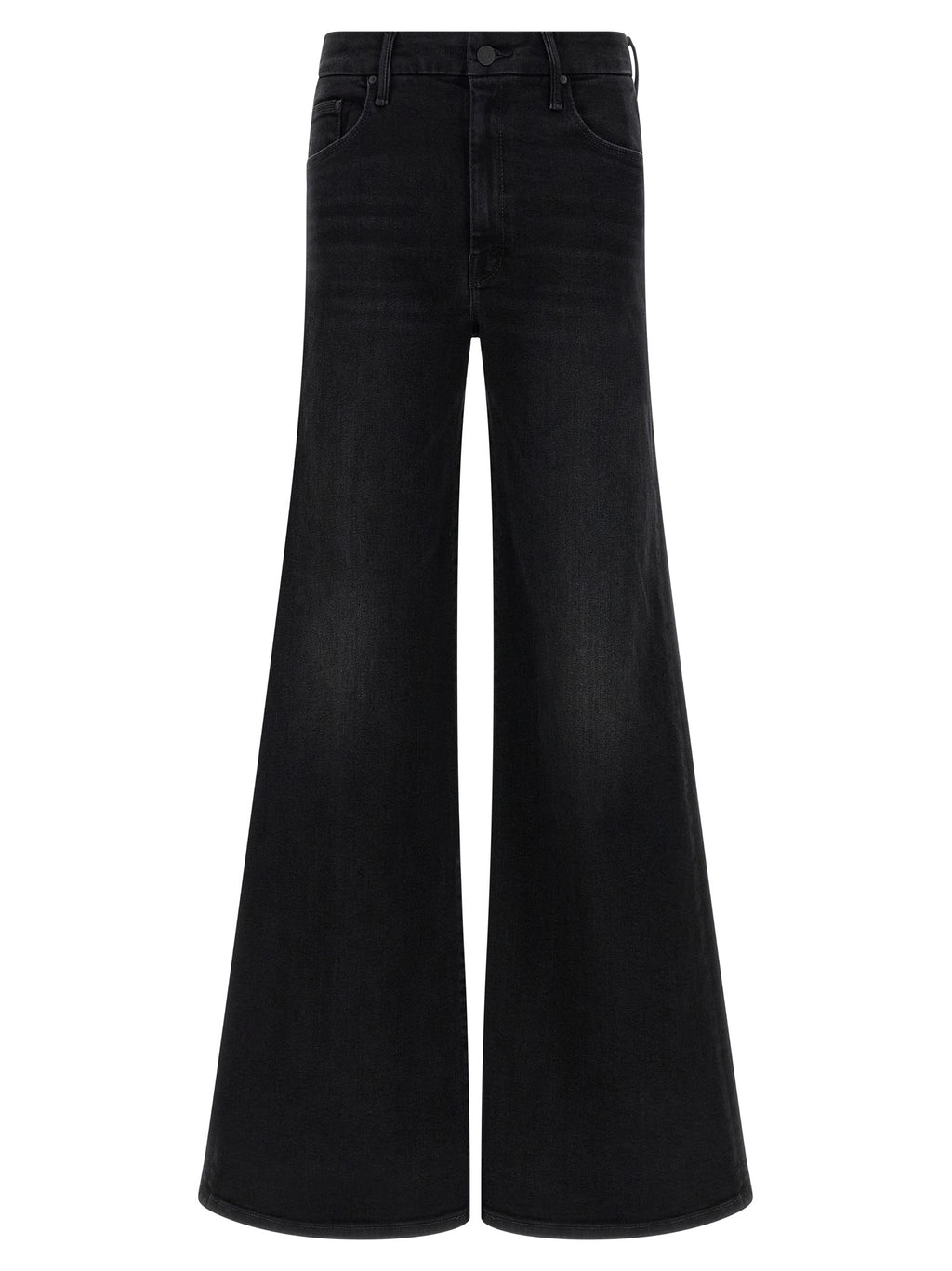 Black Cotton Flared Jeans
