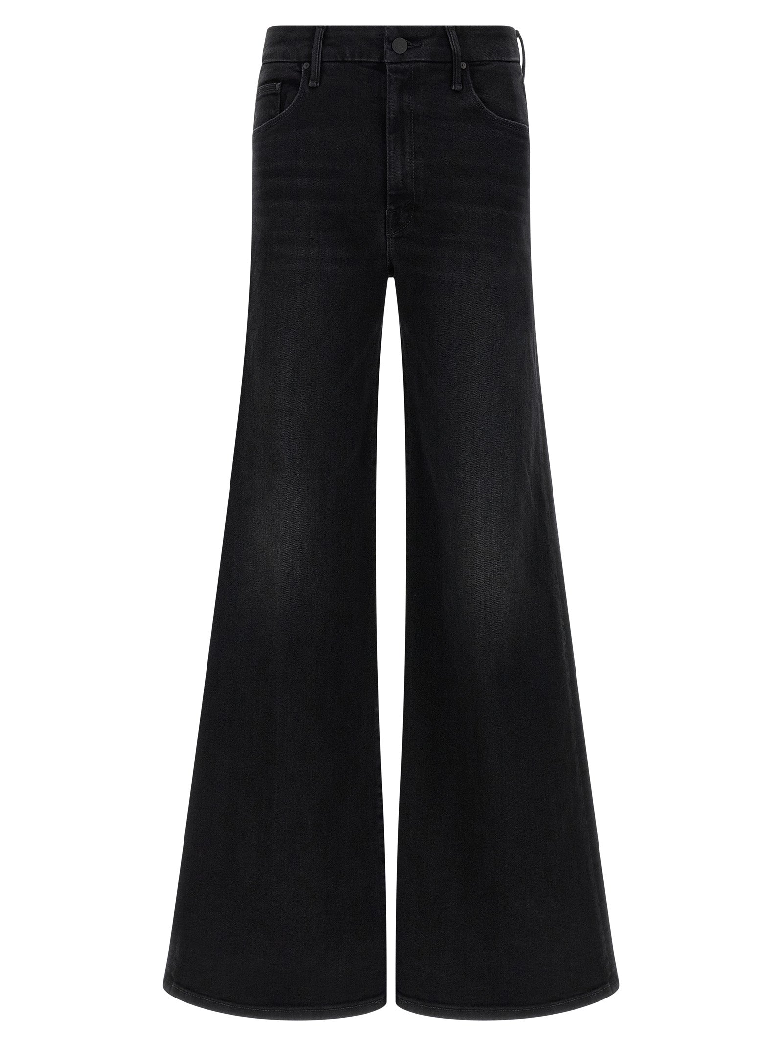 Black Cotton Flared Jeans