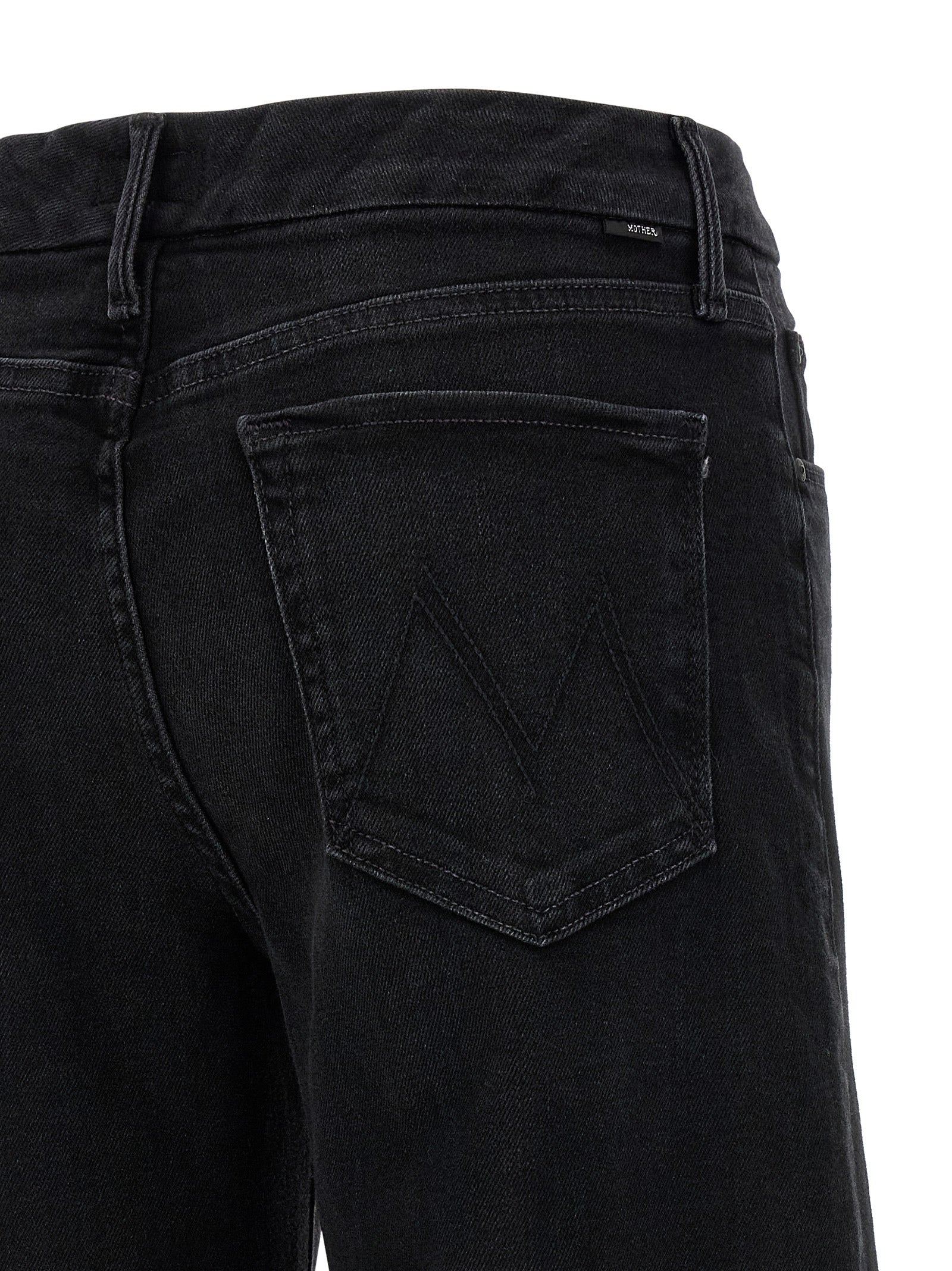 Black Cotton Flared Jeans