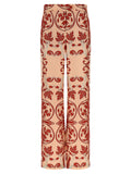 Multicolor Silk Casual Pants