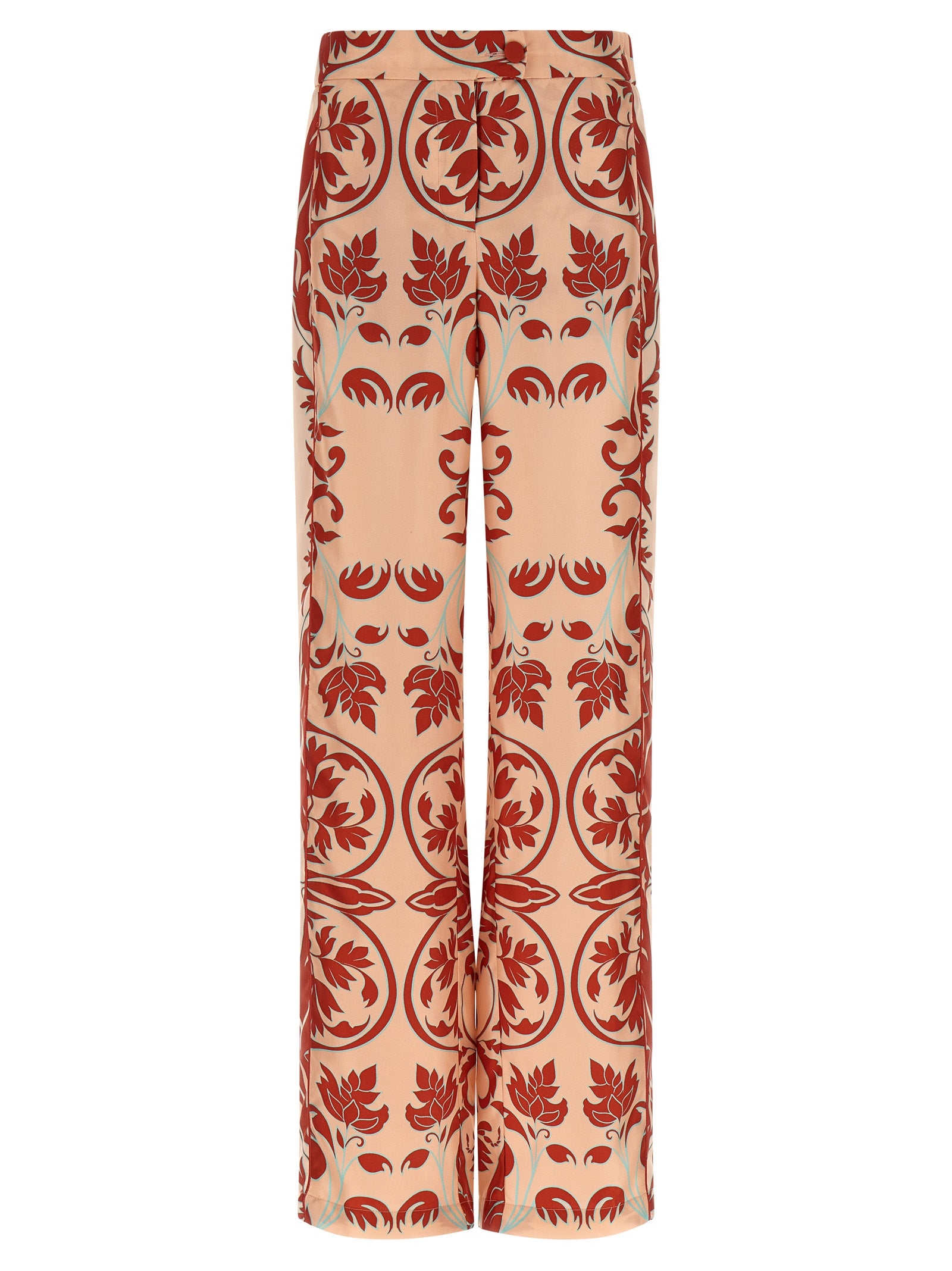 Multicolor Silk Casual Pants