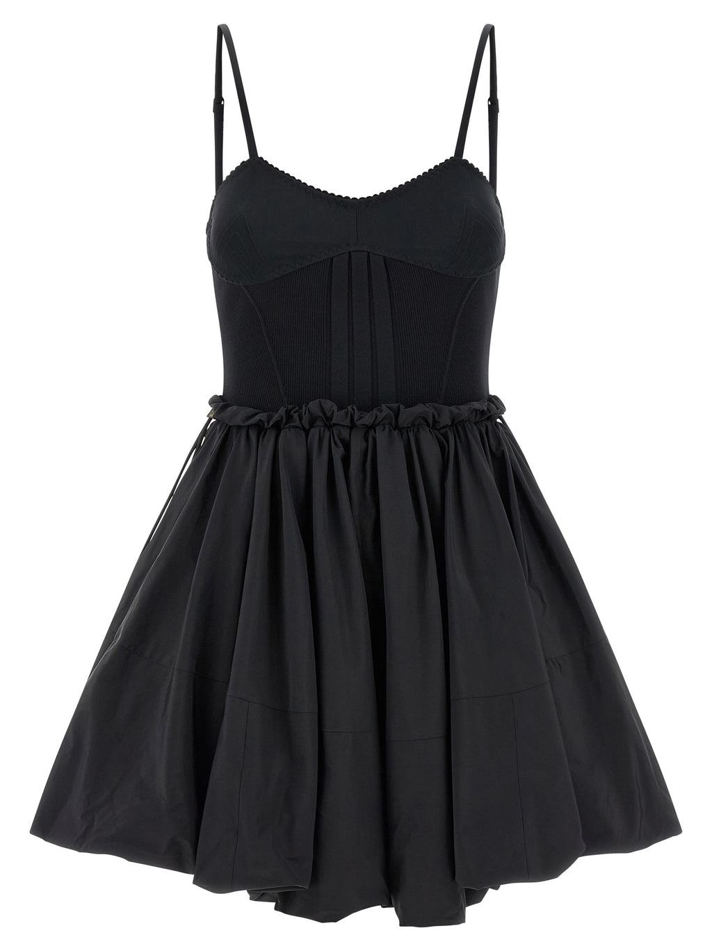 Black Polyamide Short Dress