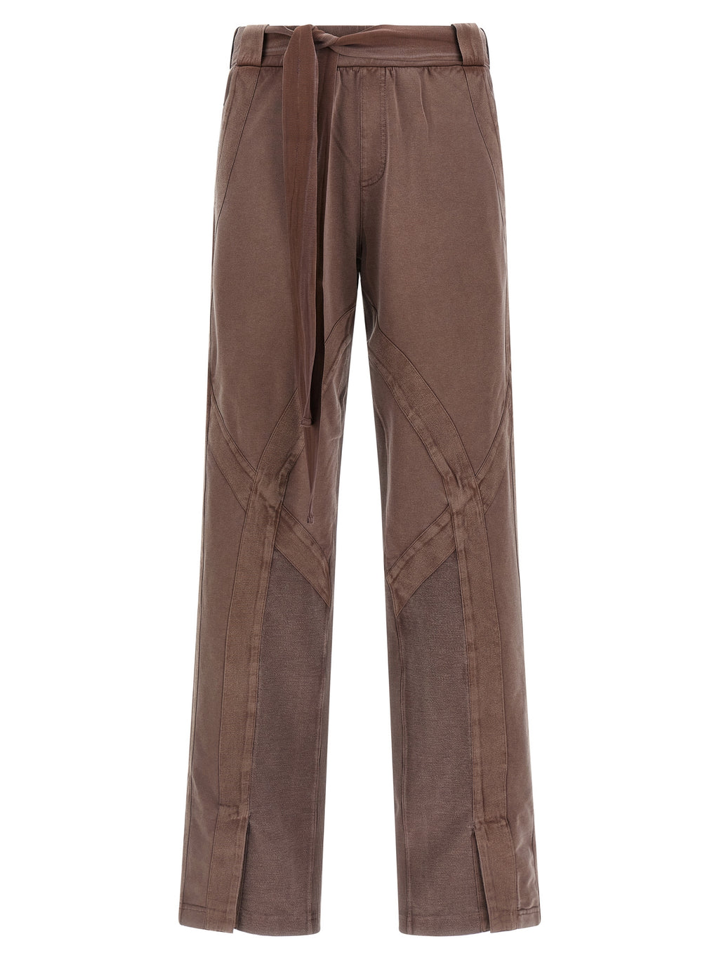 Brown Cotton Casual Pants