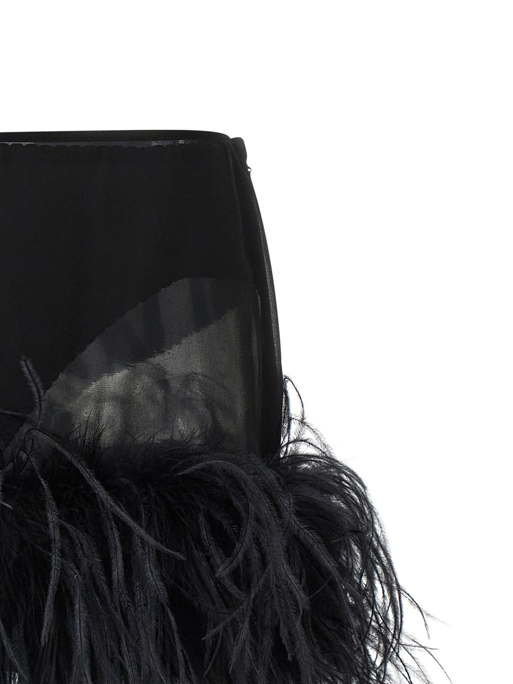 Black Polyester Long Skirt