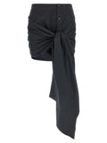Black Cotton Long Skirt