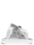 Silver Calfskin Clutch Bag