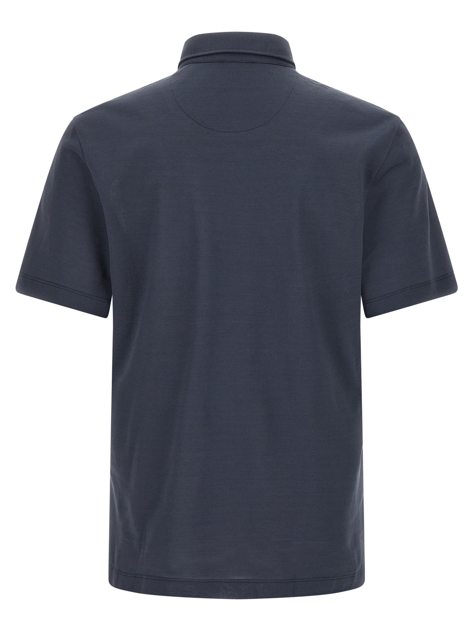 Blue Cotton Polo Shirt